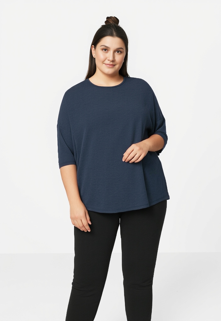 ONLY CARMAKOMA 3/4-Arm-Shirt »CARLAMOUR 3/4 TOP JRS NOOS« Materialmix, loose fit