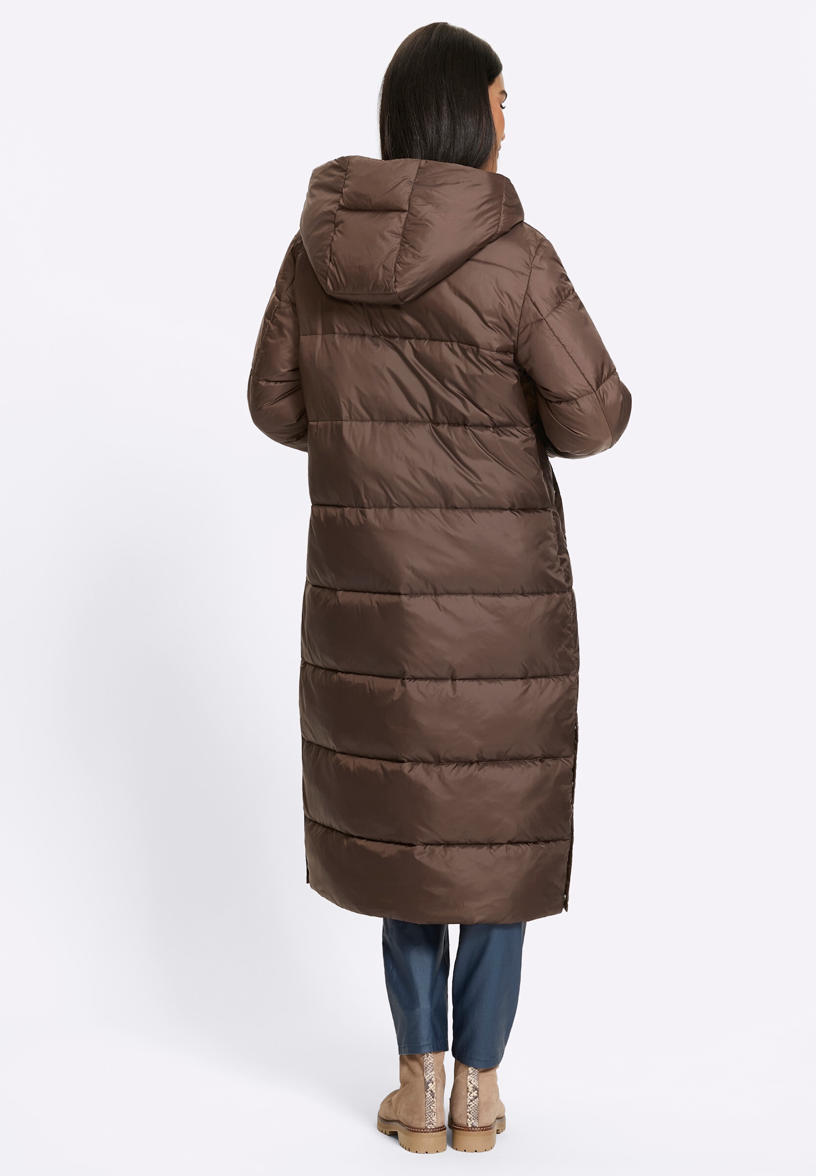 heine Langjacke »Steppmantel Steppmantel mit Seitenschlitzen« mit Kapuze