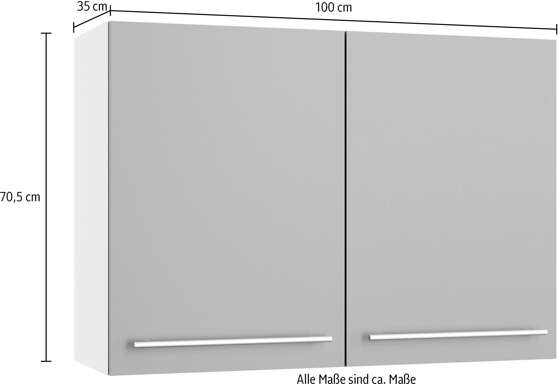 KOCHSTATION Hängeschrank »KS-Bern2«, Breite 100 cm, 2 Türen, 2 Einlegeböden