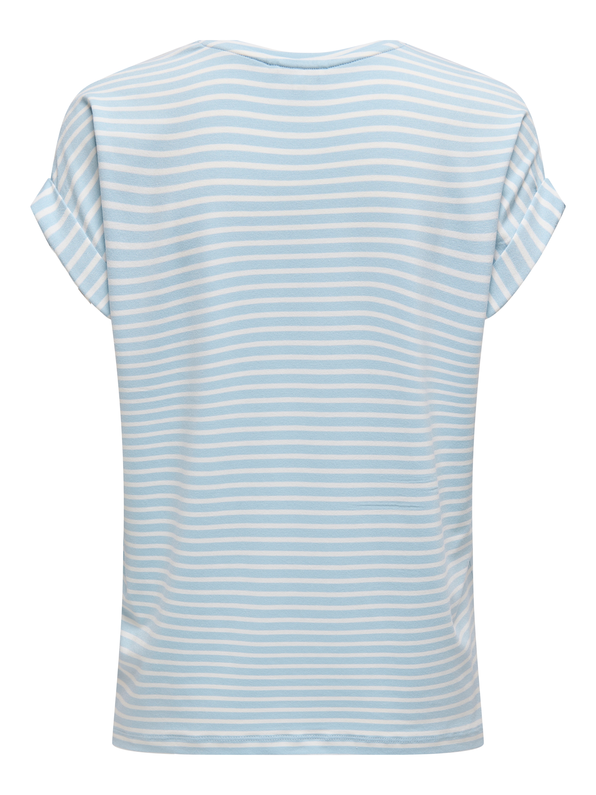 ONLY T-Shirt »ONLMOSTER STRIPE S/S O-NECK TOP JRS NOOS«, mit Aufschlag am Arm