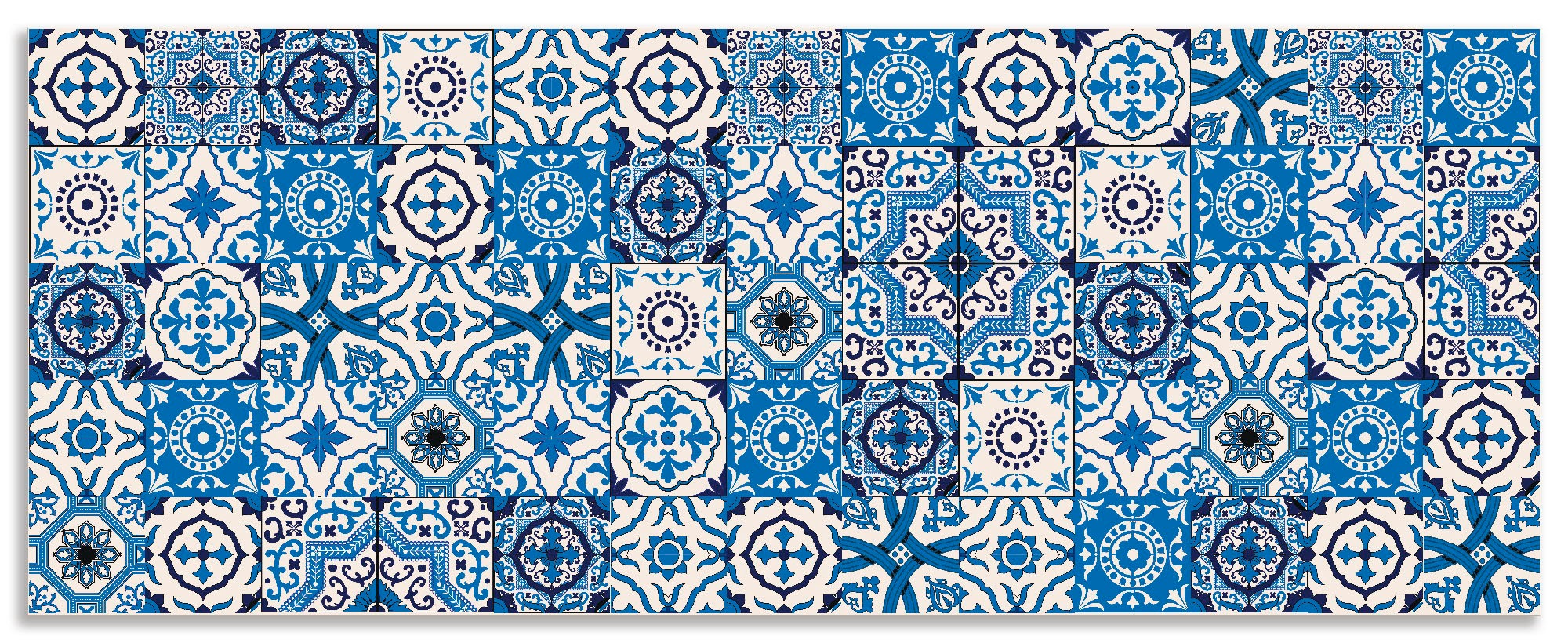 Artland Küchenrückwand »Orientalische Fliesen«, (1 tlg.), selbstklebend in vielen Größen - Spritzschutz Küche hinter Herd u. Spüle als Wandschutz vor Fett, Wasser u. Schmutz - Rückwand, Wandverkleidung aus Alu