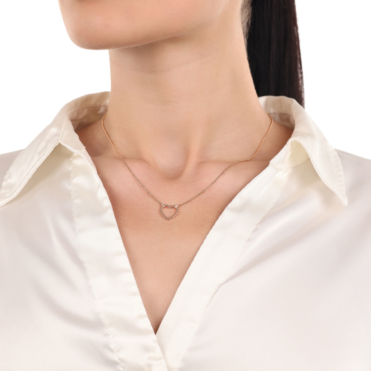 Amor Kette mit Anhänger »Herz, 2036916«, mit Zirkonia (synth.)