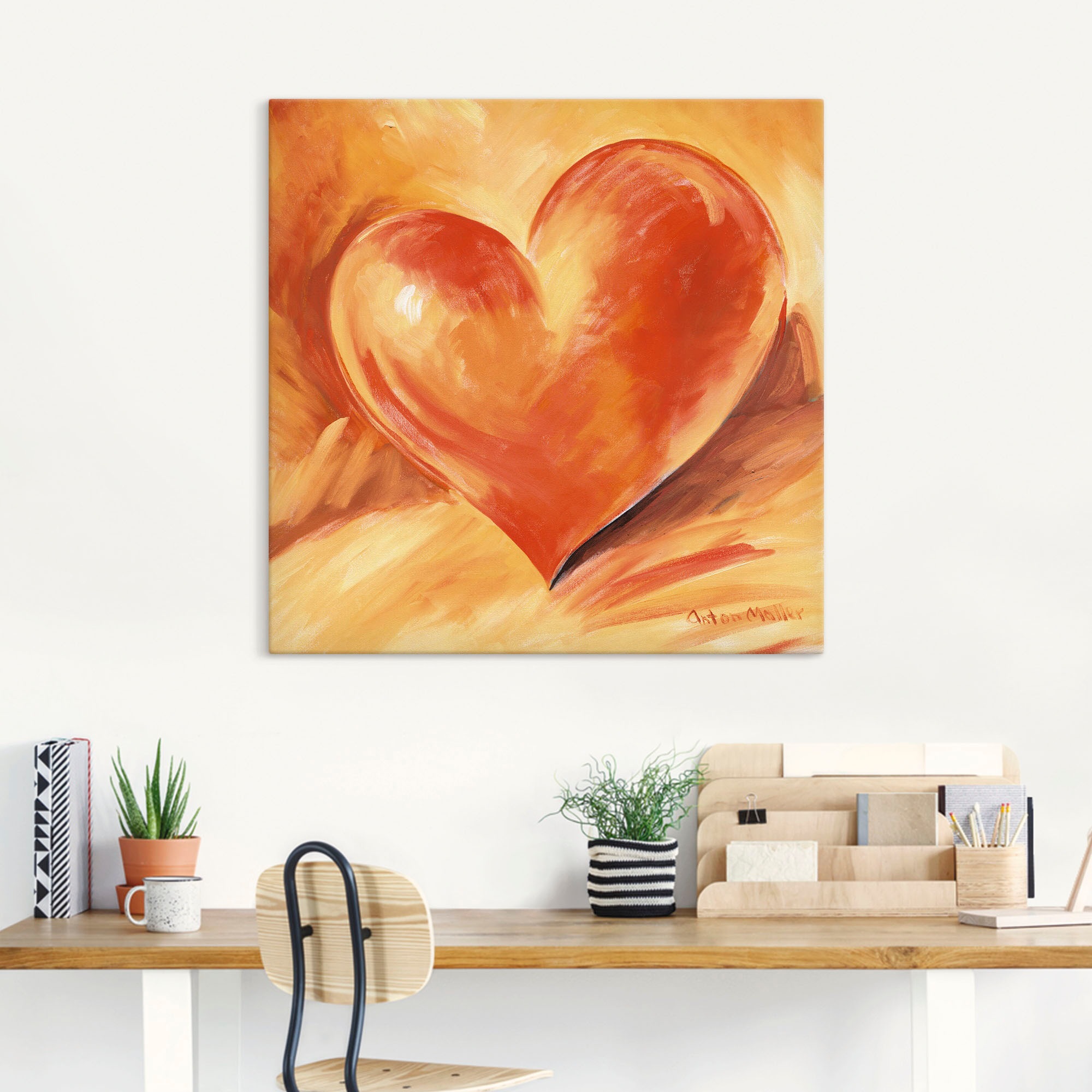 Artland Wandbild »Rotes Herz«, Herzbilder, (1 St.), als Alubild, Outdoorbild, Leinwandbild, Wandaufkleber, versch. Größen