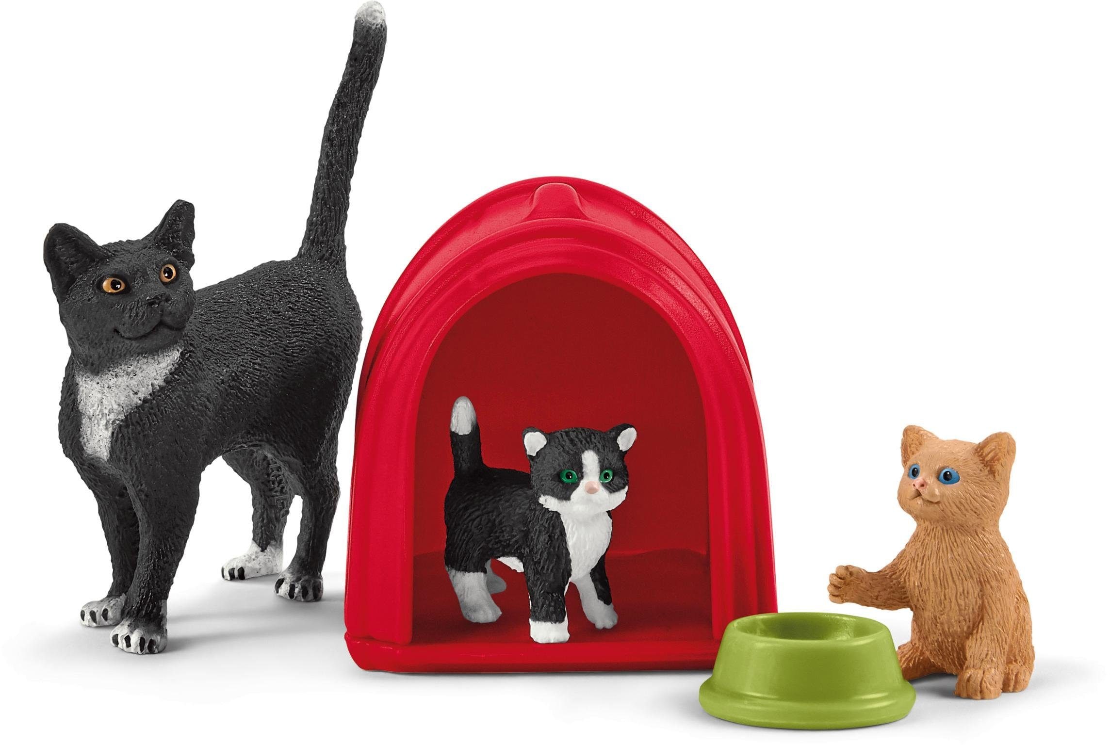 Schleich® Spielfigur »FARM WORLD, Spielspaß für niedliche Katzen (42501)«, (Set)