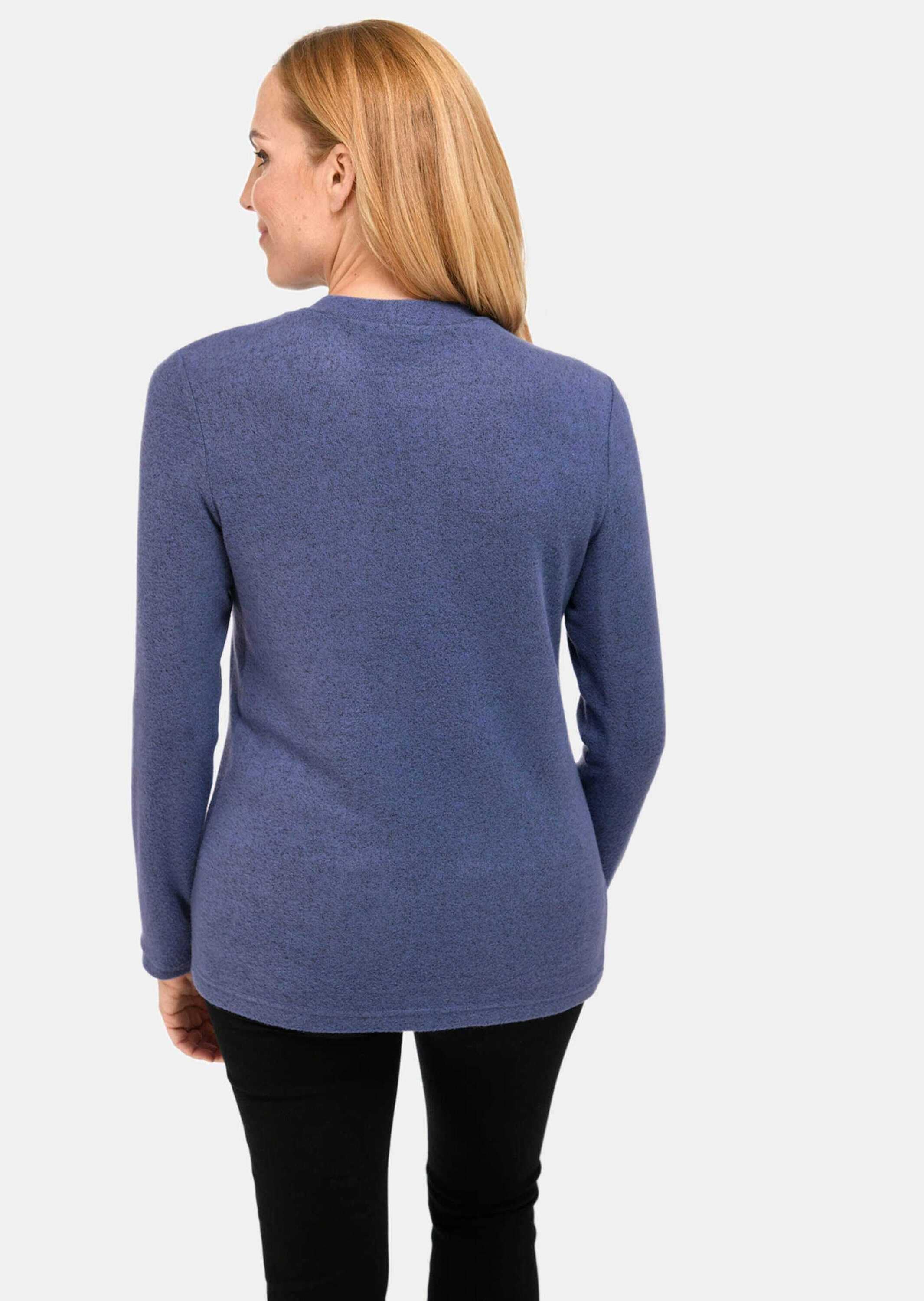 GOLDNER Longpullover »Kurzgröße Angenehm weiches Shirt mit Glitzersteinen«