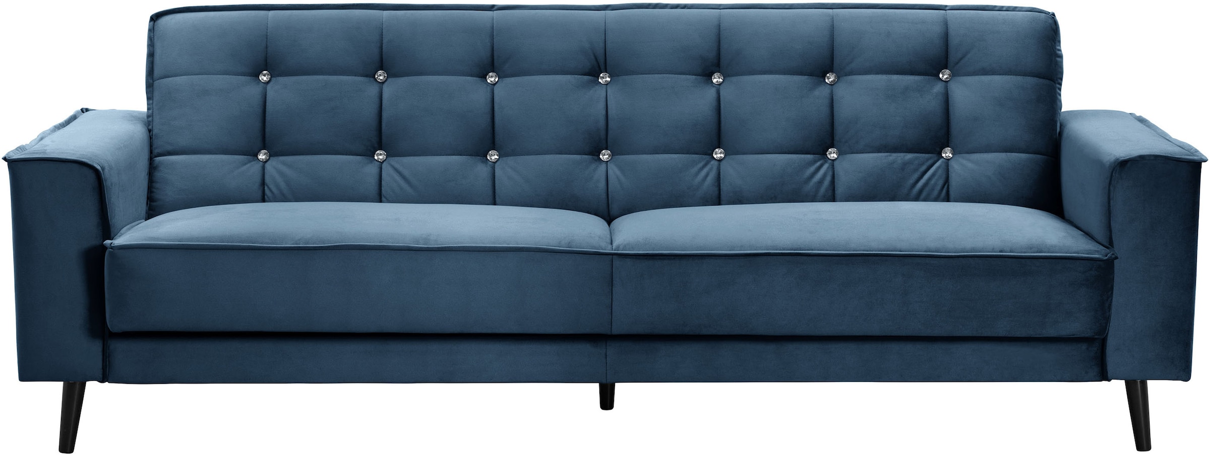 Max Winzer® Schlafsofa »Jersey, 3-Sitzer, Sofa in exklusivem Design, mit Strasssteinen«, handgefertigt, hochwertige Konstruktion, Samtvelours, mit Bettfunktion