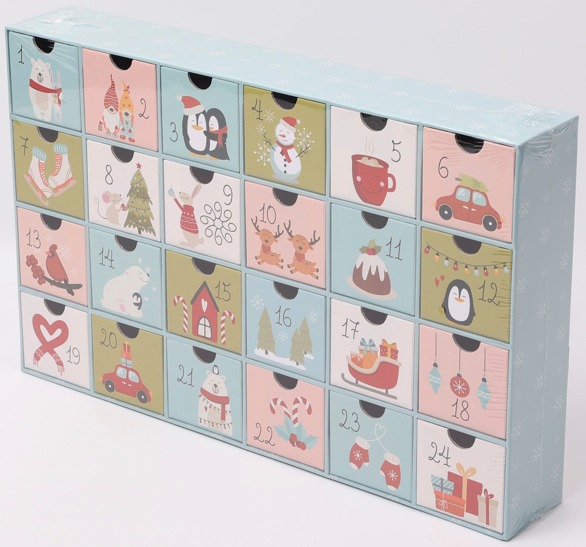 OTTO home Adventskalender »für die täglichen Überraschungen in der Vorweihnachtszeit« Es liegt keine Altersempfehlung vor mit süßen, kindlichen Motiven auf den unbefüllten Schubladen