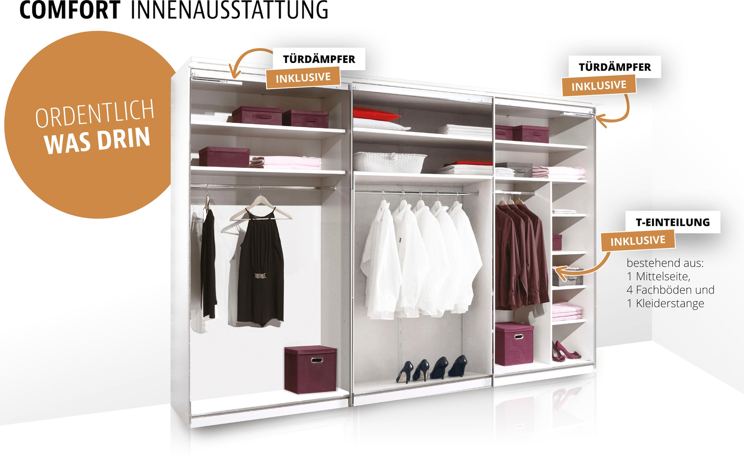 STAUD Schwebetürenschrank »Includo Glas, Made in Germany«