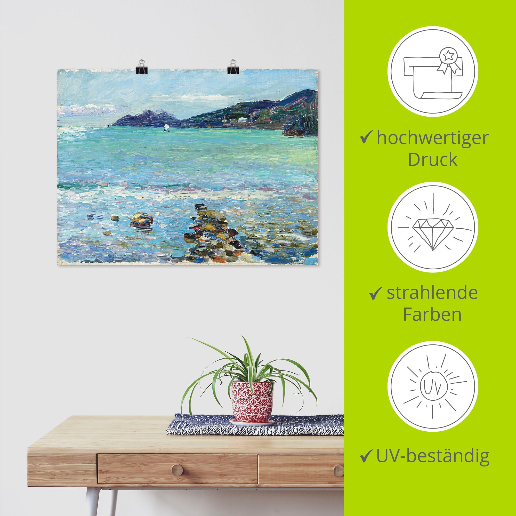 Artland Wandbild »Rapallo, Blick auf Portofino. Um 1906«, Meer Bilder, (1 St.), als Leinwandbild, Poster in verschied. Größen