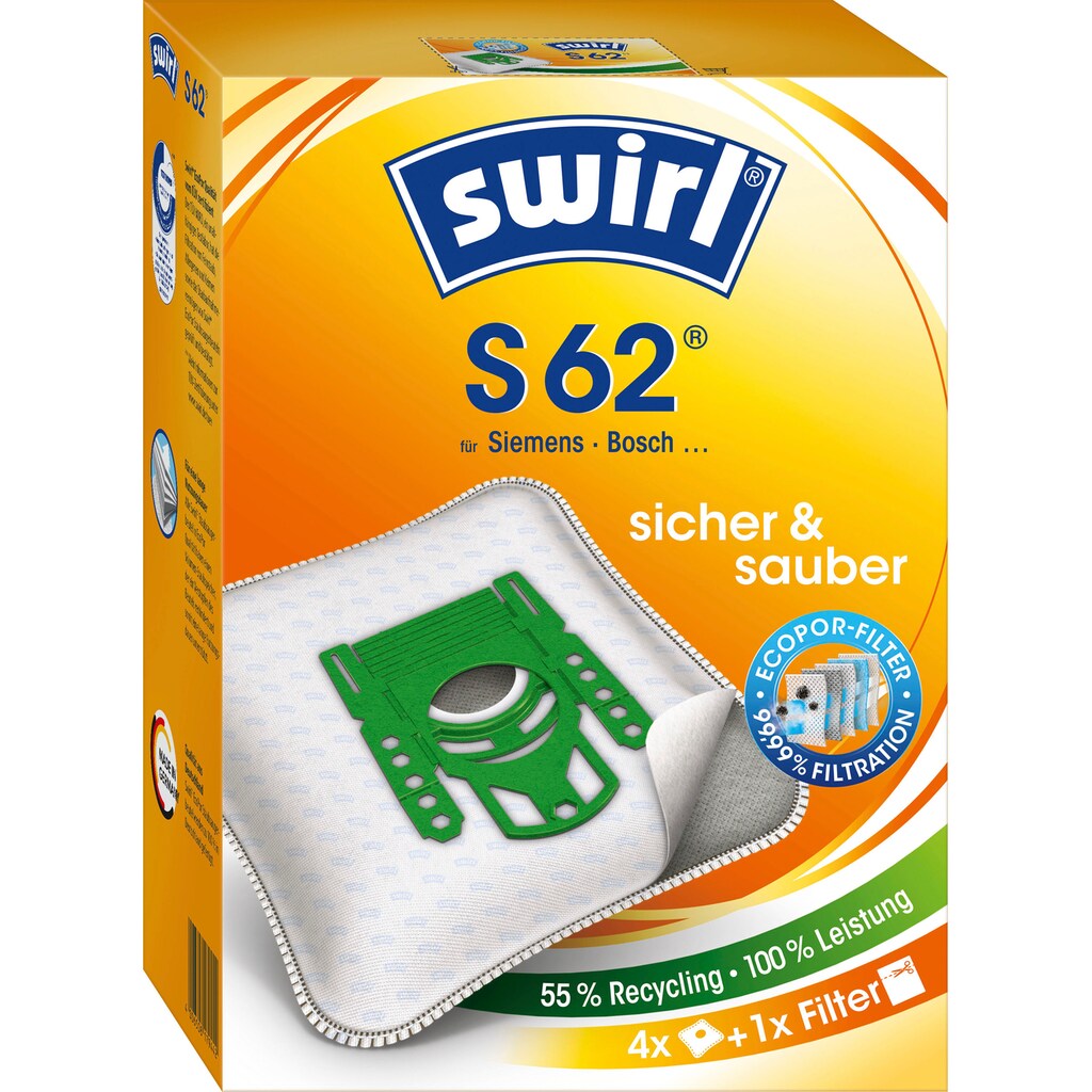 Swirl Staubsaugerbeutel »S 62«, (Packung), 4er- Pack