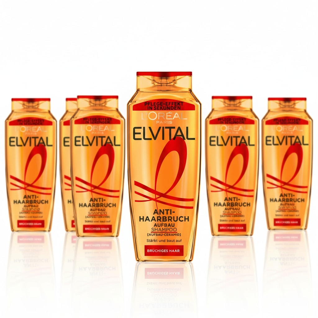 L'ORÉAL PARIS Haarshampoo »L'Oréal Paris Elvital Anti-Haarbruch Shampoo« für jeden Haartyp, stärkt das Haar, glättet Haaroberfläche für Glanz.