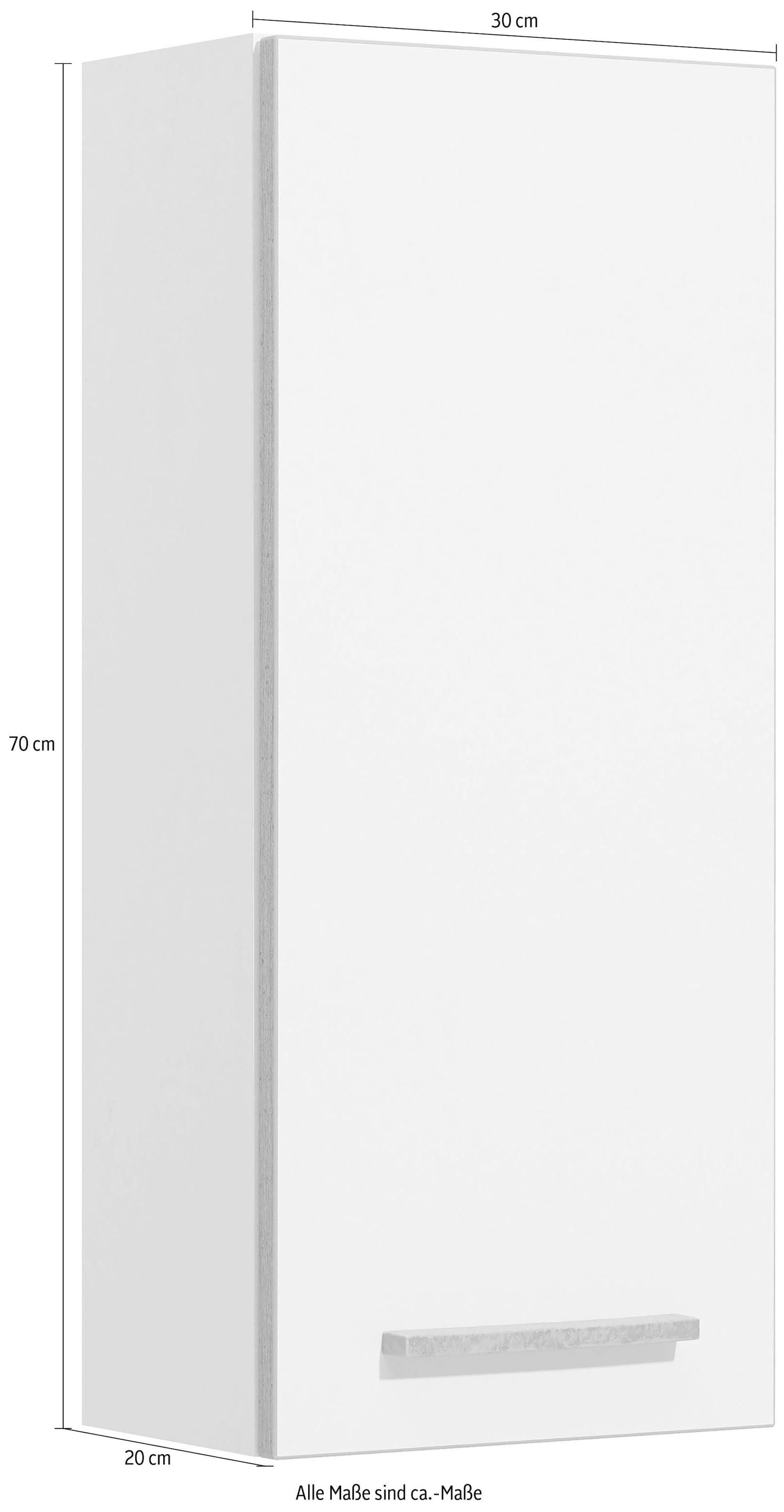 PELIPAL Hängeschrank »Quickset 953«, Breite 30 cm, 2 Einlegeböden, Absetzung  in Beton-Optik online kaufen
