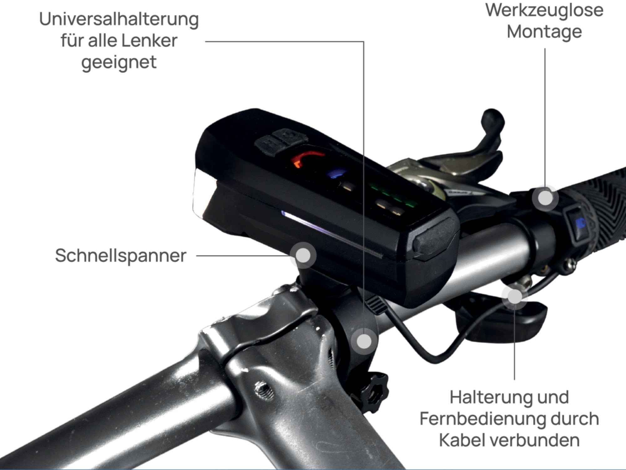 FISCHER Fahrrad Fahrrad-Frontlicht »LED-Akku Frontlicht 100 Lux Fernlicht«