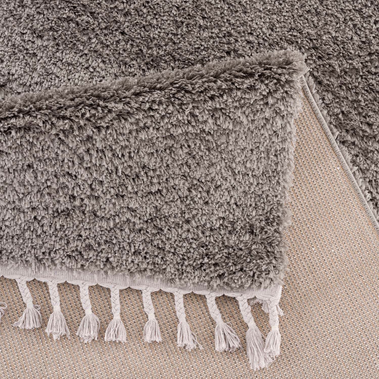Carpet City Hochflor-Läufer »Pulpy 100«, rechteckig, 30 mm Höhe, besonders weich, mit Fransen, Uni Farben