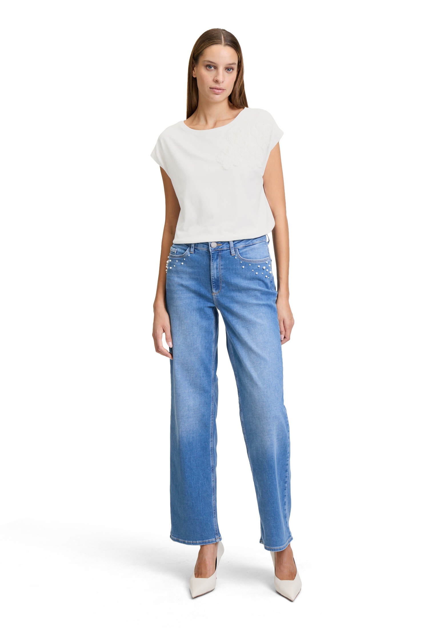 Betty&Co Kurzarmshirt »Casual-Shirt mit Applikation«