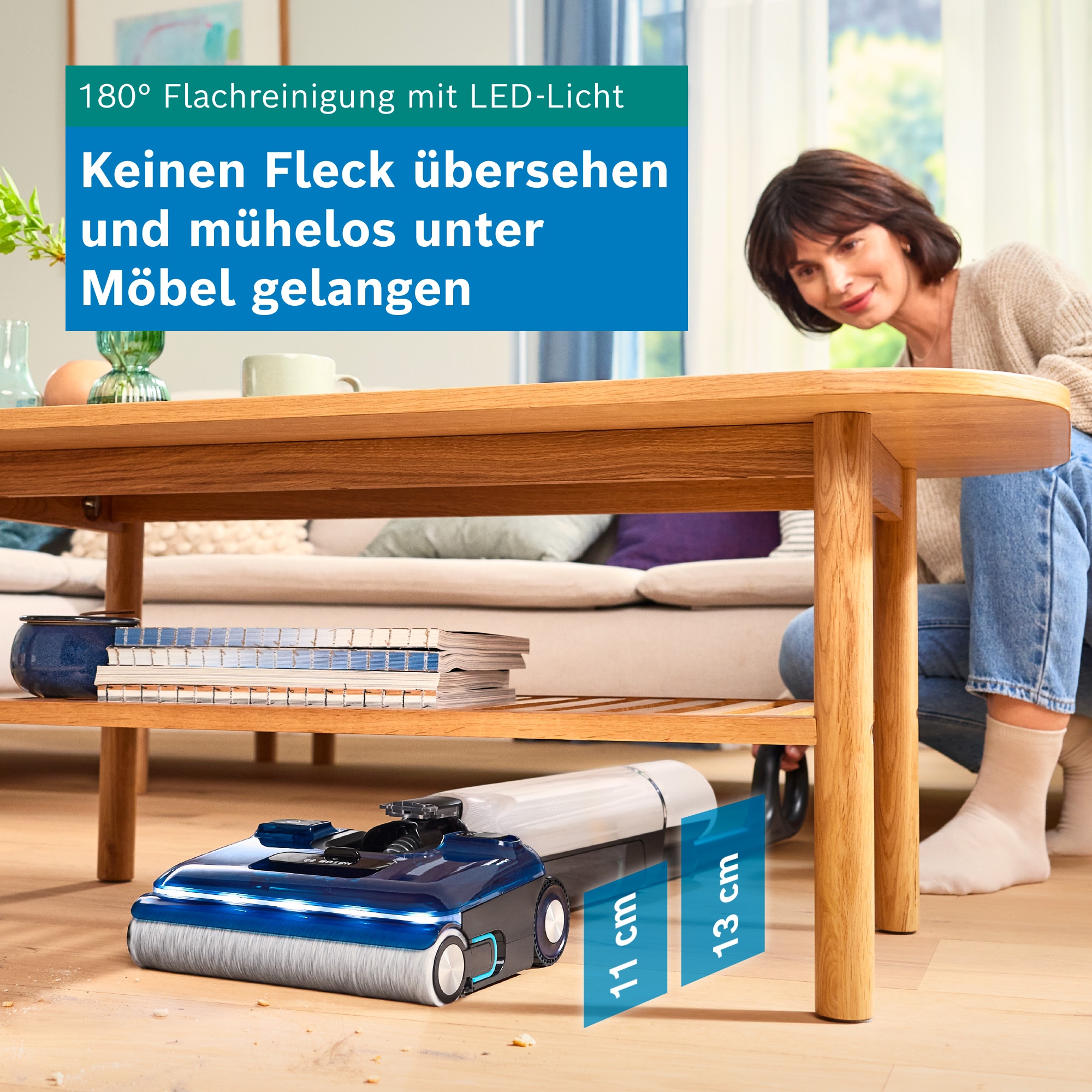 BOSCH Nass-Trocken-Sauger »OneFlow Serie 4 BHF41WM/BHF41WS, Selbstreinigung, 24.000 PA Saugkraft« Anti-Haarverwicklung, LED-Licht, Schnelltrocknung, 40 min Akku / 150m²