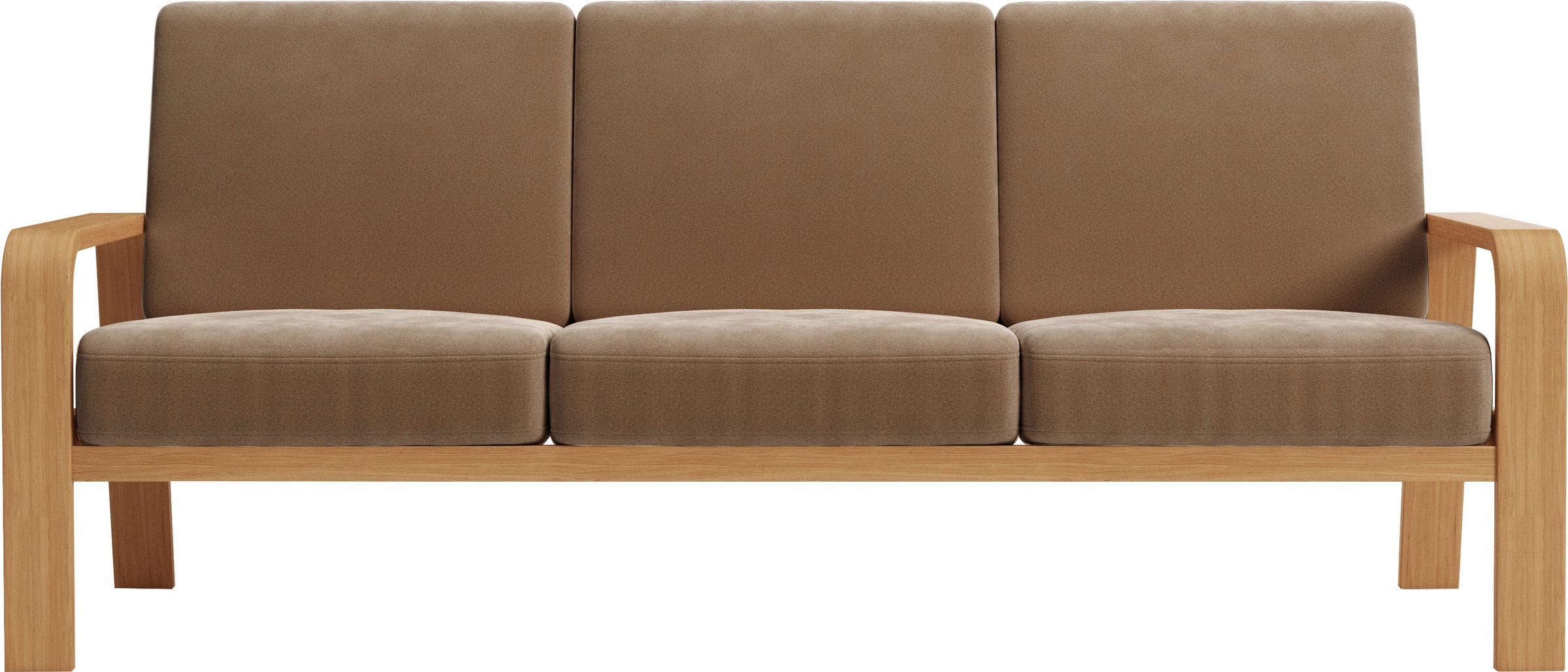 sit&more 3-Sitzer »Kolding« Armlehnen aus eichefarbigem Buchenholz, verschiedene Bezüge und Farben