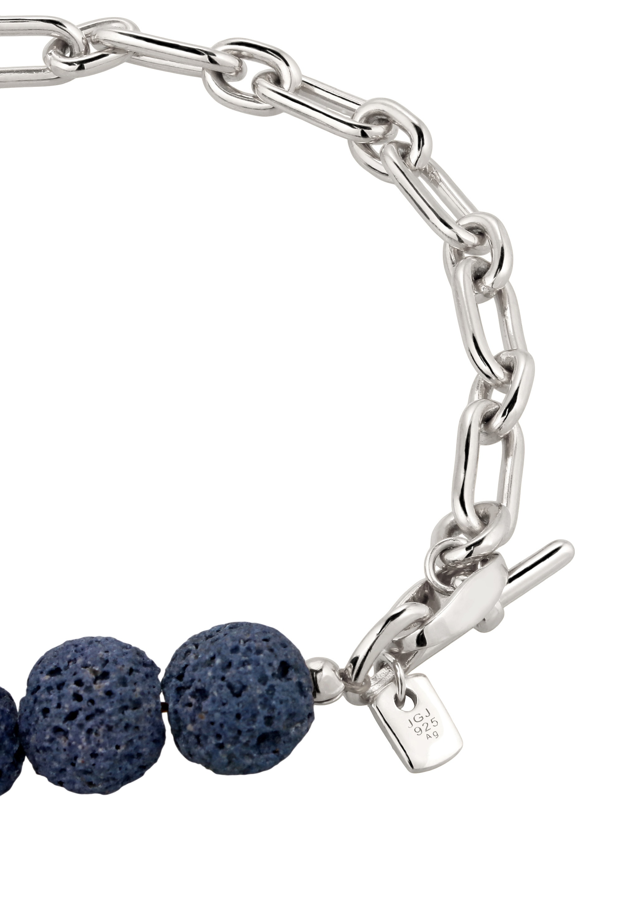 Kuzzoi Armkette »Armband Lava Beads Blue 925 Sterling Silber«
