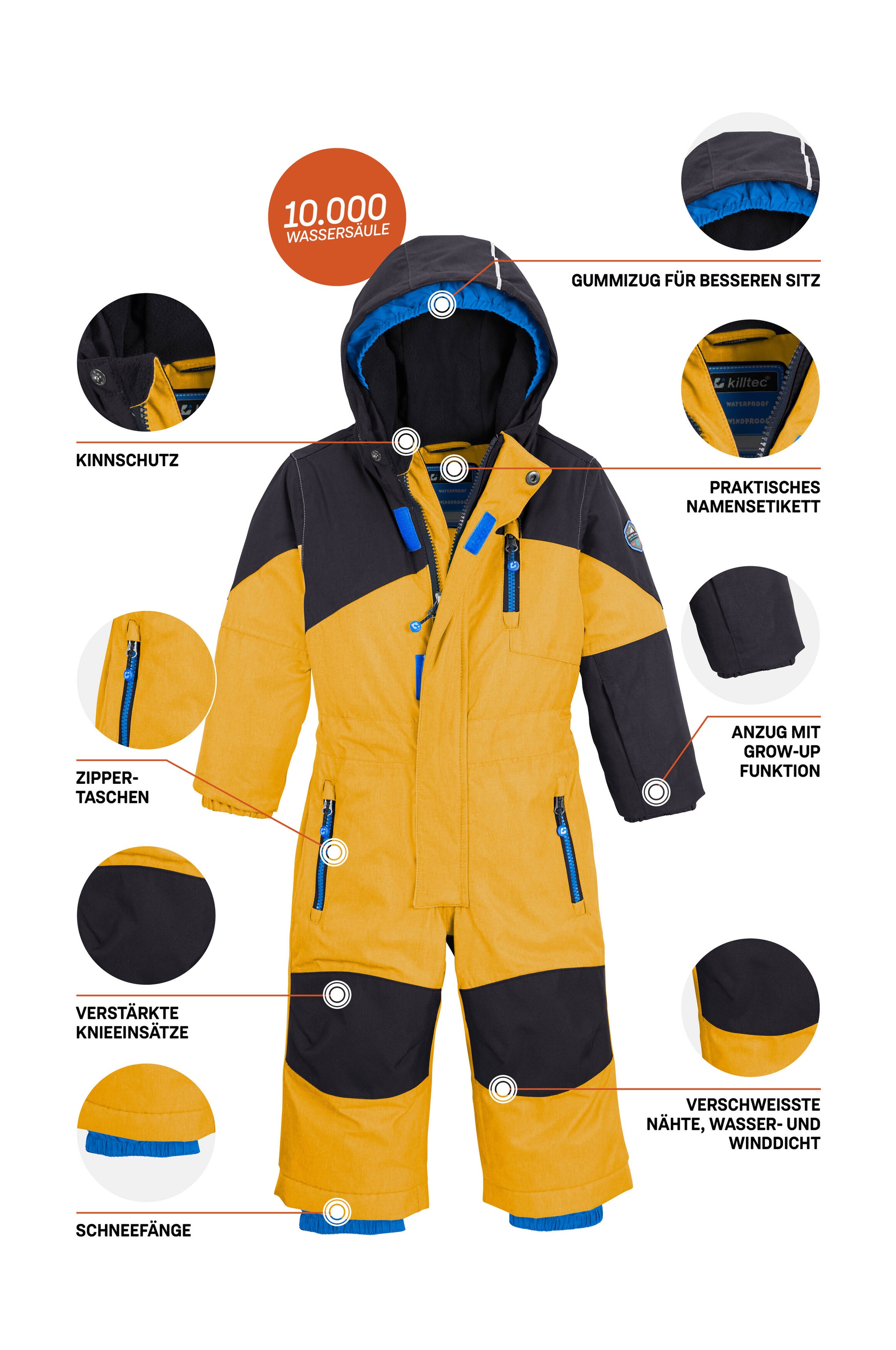Killtec Skianzug »Kesley Mini«, Skioverall, wind-u wasserdicht, Fleece Innen
