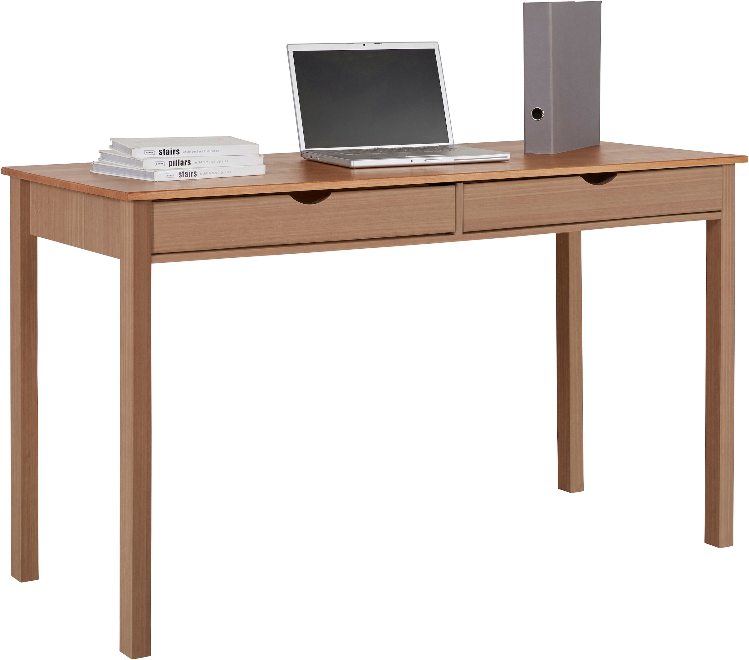 INOSIGN Schreibtisch »Gava«, Griffmulden, bei aus mit OTTO praktischen 140 massiven Breite cm Kiefernholz, online