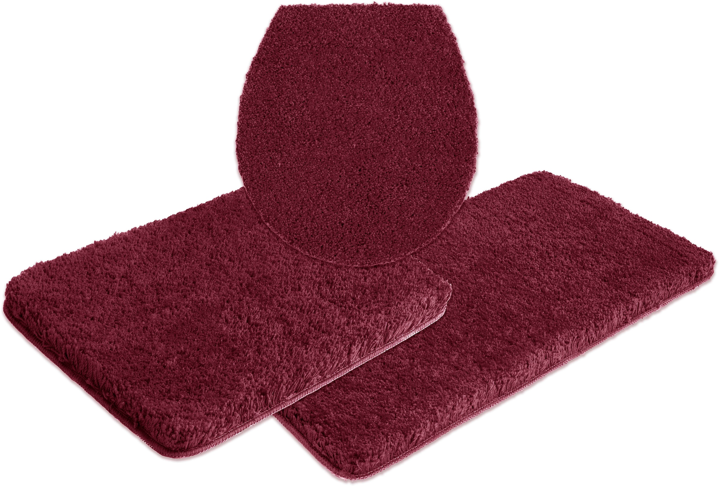 my home Badematte »Sanremo, Badvorleger, Badezimmer Teppich, sehr weich«, rutschhemmend beschichtet, fußbodenheizungsgeeignet-schnell trocknend, Badteppich, unifarben, rechteckig, rund & als 3-tlg. Set erhältlich