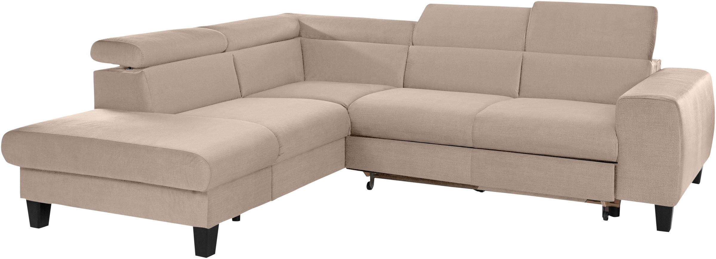 COTTA Polstergarnitur »Morven L-Form«, (Set), Set bestehend aus: Ecksofa mit Kopfteilverstellung & Hocker