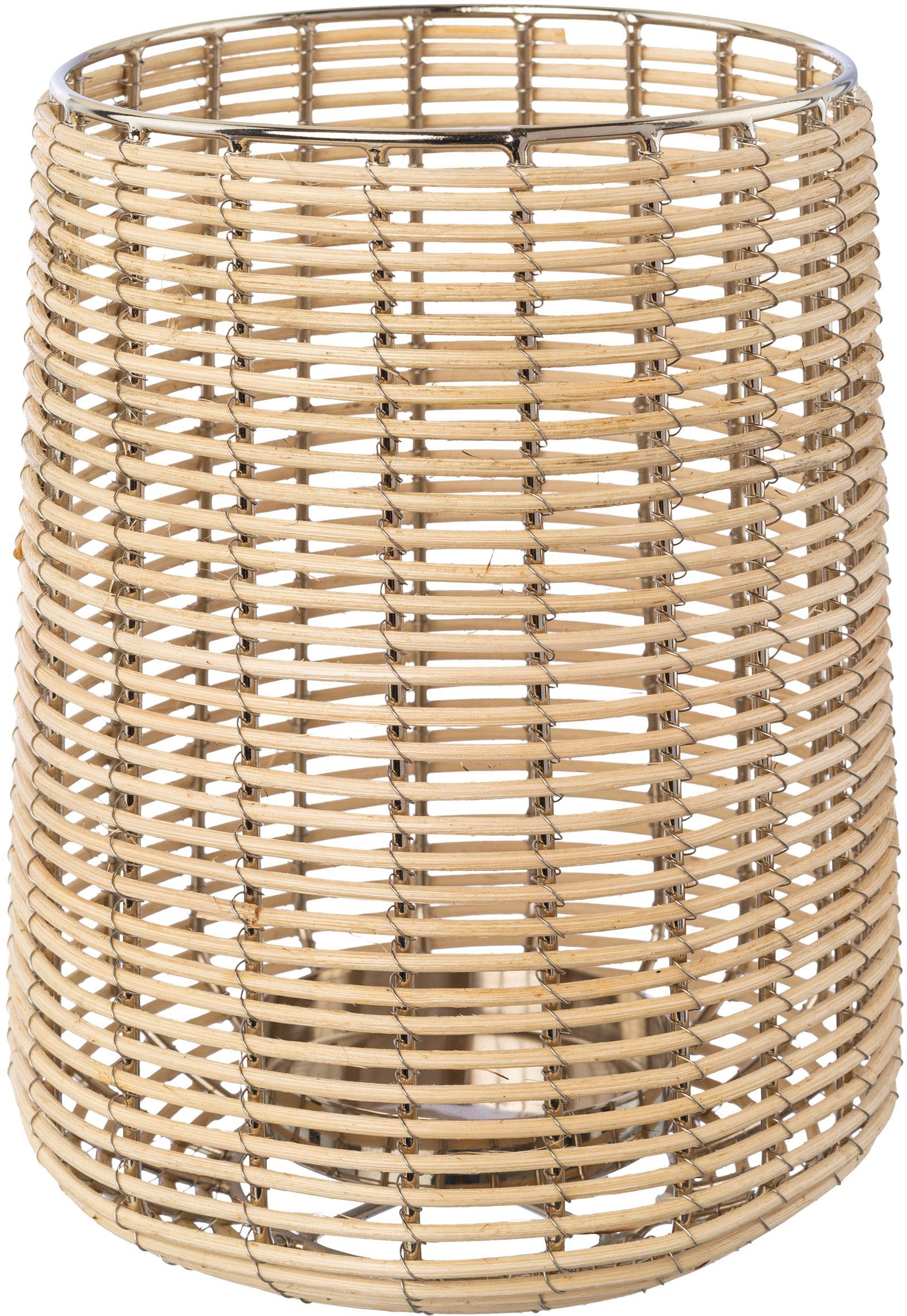 Home Affaire Windlicht »Kerzenhalter Vallenay« aus Naturweide und Metall in braun, Größe B/H/T: 22 cm