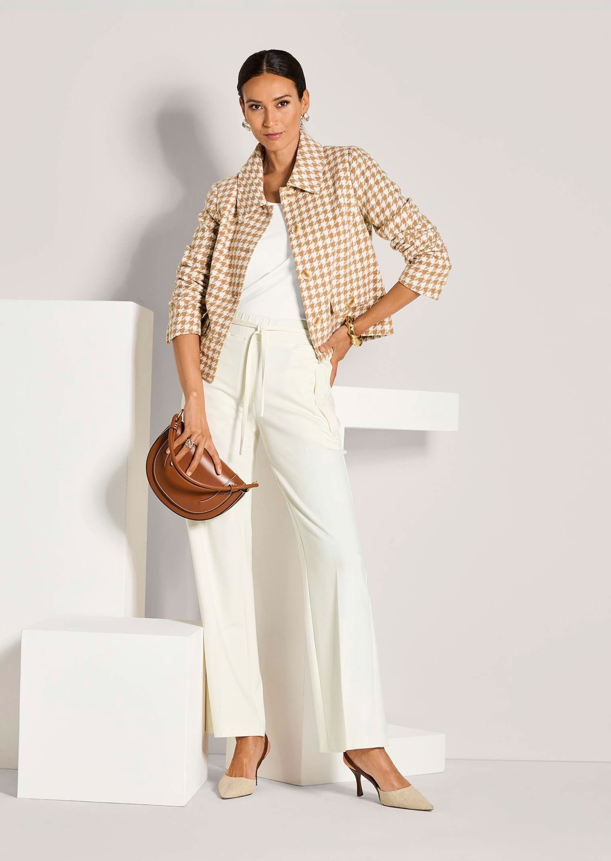 MADELEINE Jackenblazer »Blazer Leicht gefütterter Hahnentritt-Blazer in verkürzter Form«