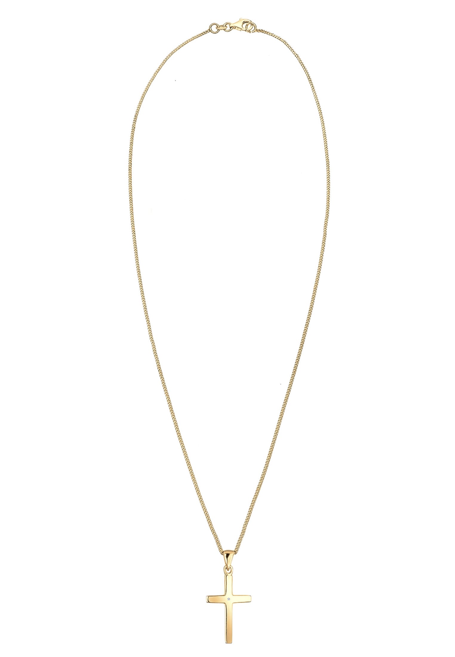 Elli DIAMONDS Silberkette »Halskette Kreuz Glaube Diamant (0.005 ct) Basic 925 Silber«