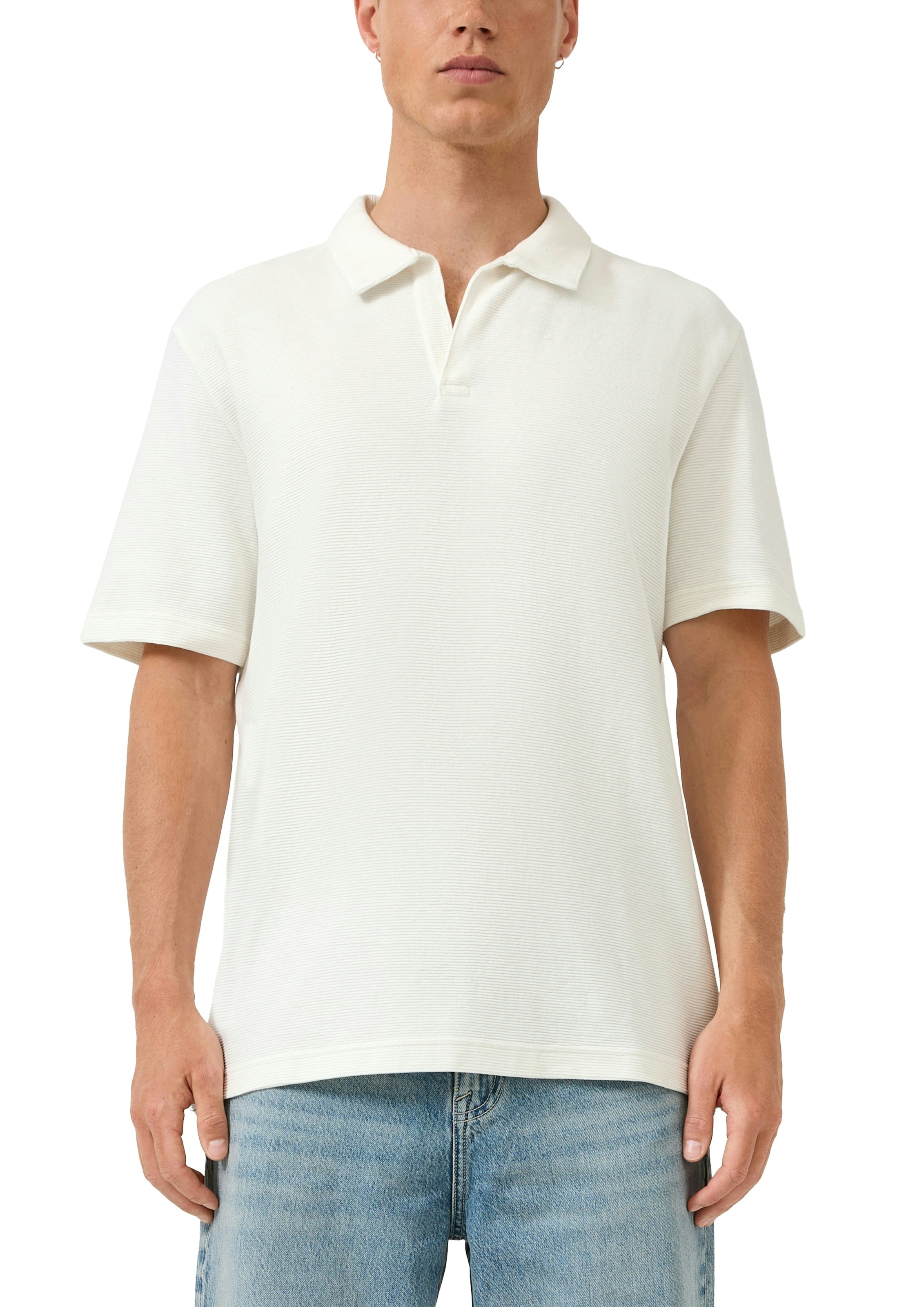 QS Poloshirt mit Struktur Muster