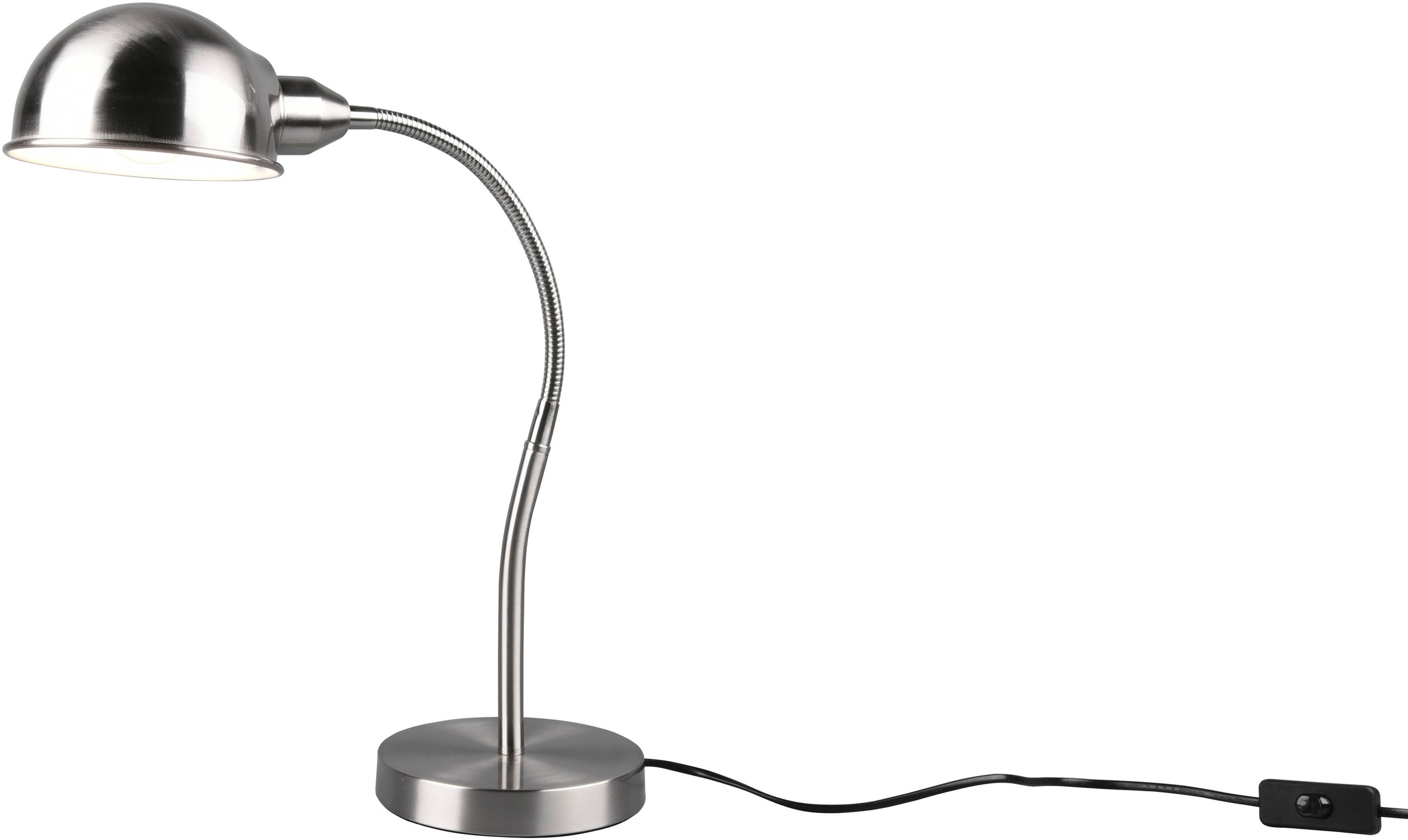 TRIO Leuchten Schreibtischlampe »Perry«, 1 flammig, Leuchtmittel E27 | ohne Leuchtmittel, Tischleuchte Büro, exkl. 1xE27 10W, flex. verstellbar, Schnurschalter