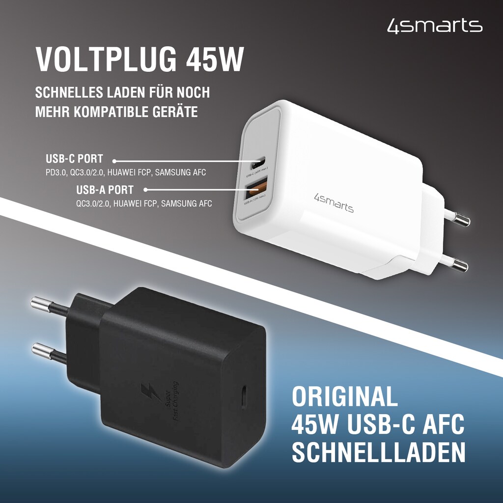 4smarts Ladestation »DoublePort 45W, QC, PD, GaN«