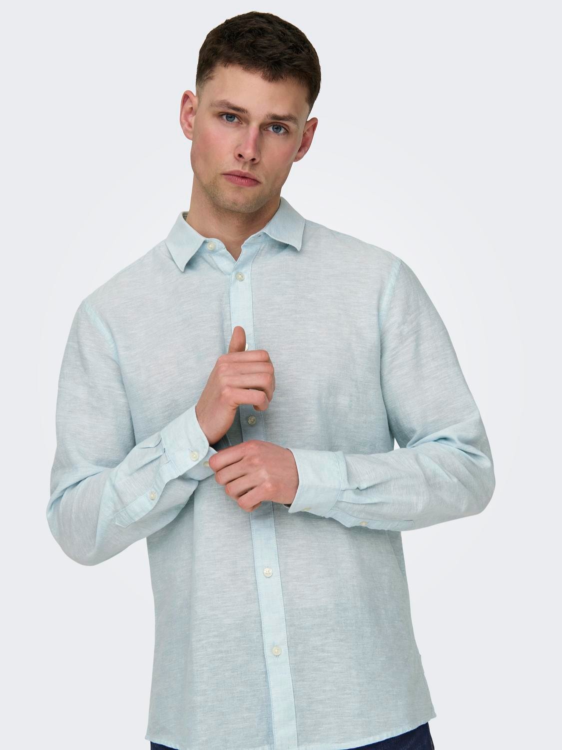 ONLY & SONS Langarmhemd »ONSCAIDEN LS SOLID LINEN SHIRT NOOS«