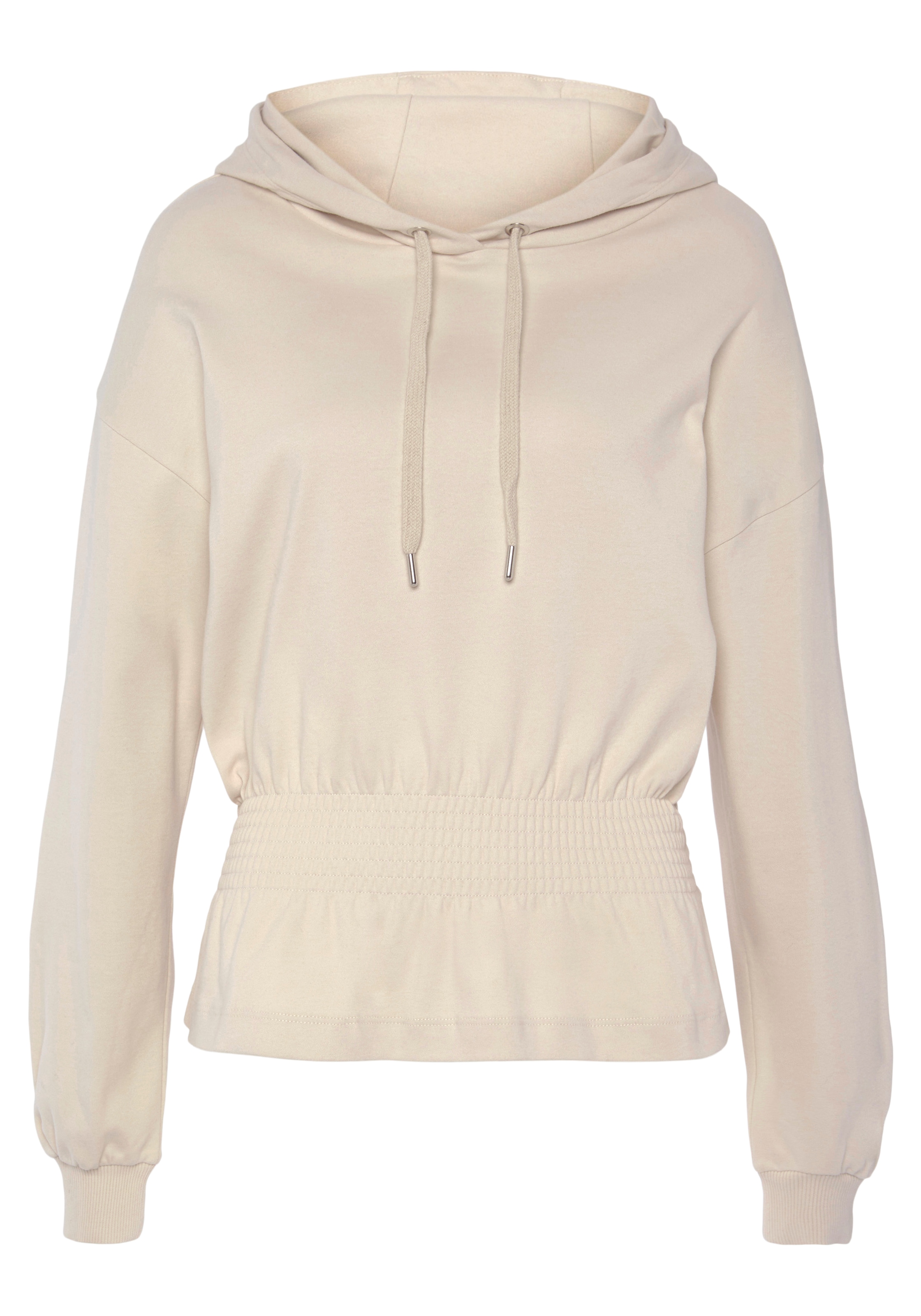 LASCANA Hoodie »-Kapuzensweatshirt«, mit elastischer Raffung in der Taille, Loungewear