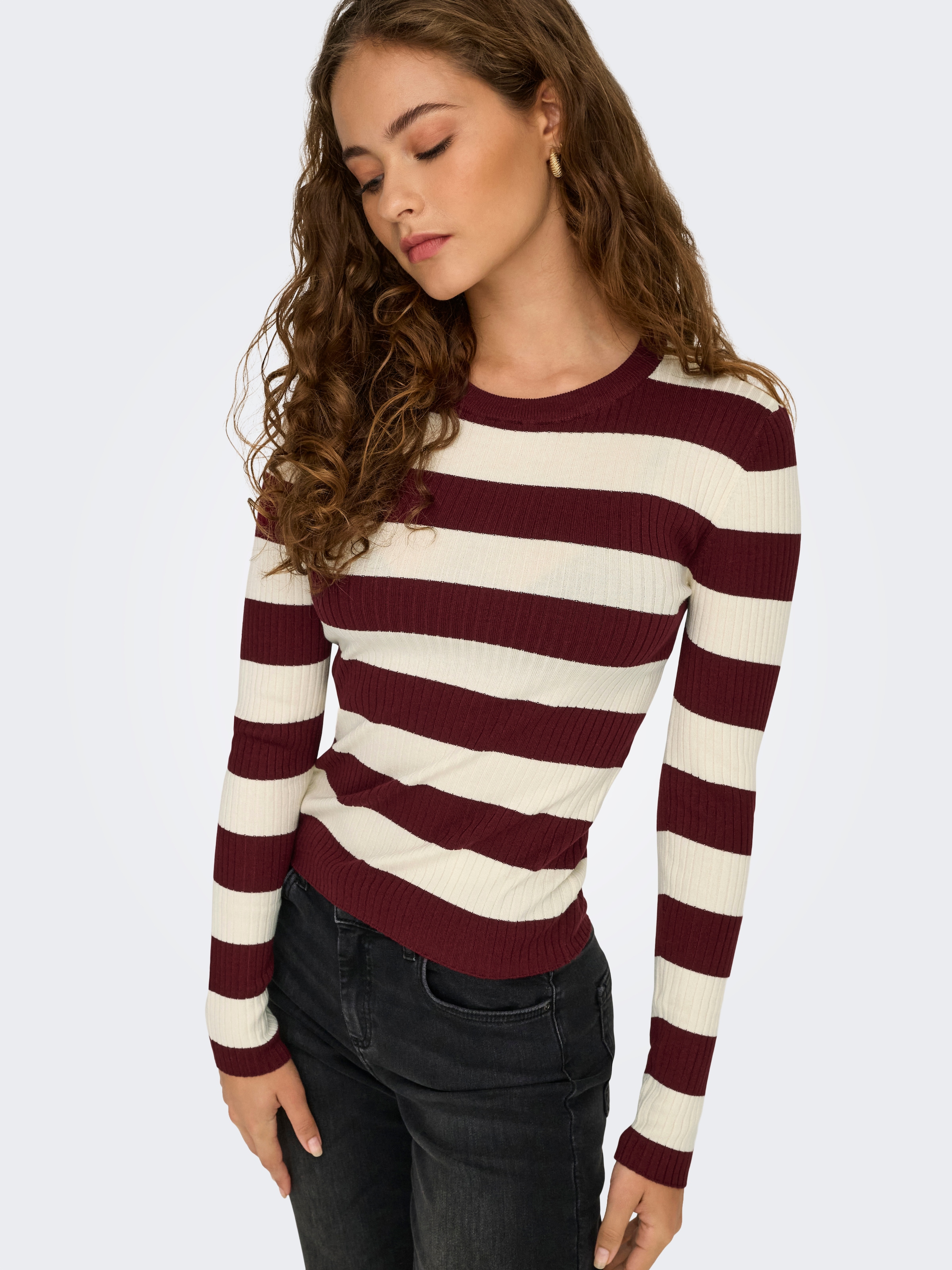 JDY Rundhalspullover »JDYPLUM L/S O-NECK PULLOVER KNT NOOS«