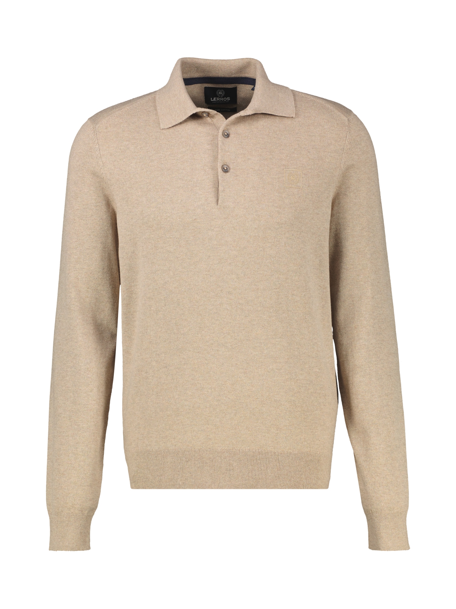 LERROS Langarm-Poloshirt »Langarm Polo aus Baumwollstrick mit flexiblen Rippbündchen«