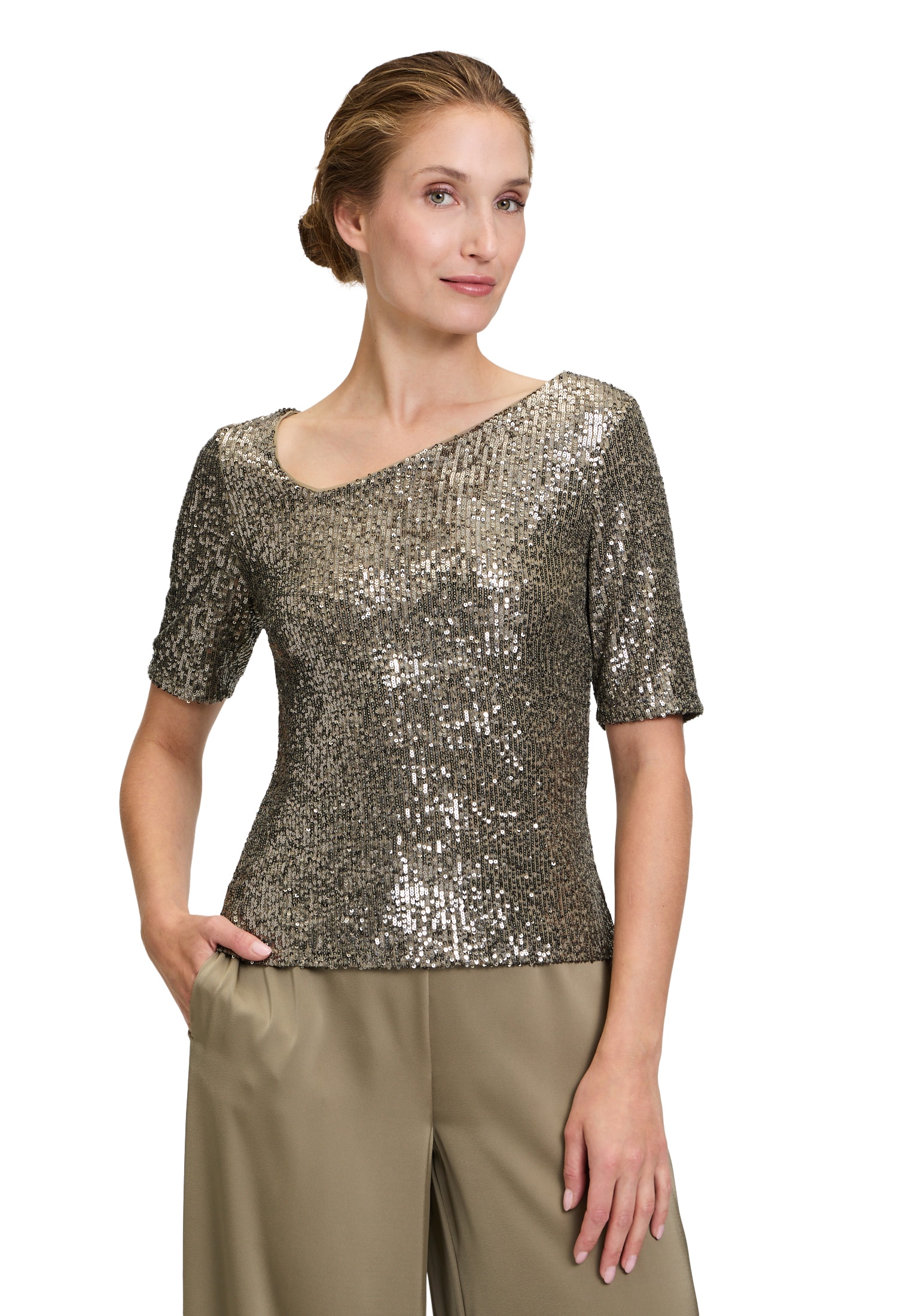 Vera Mont T-Shirt »Pailletten-Top mit Glanzeffekt«