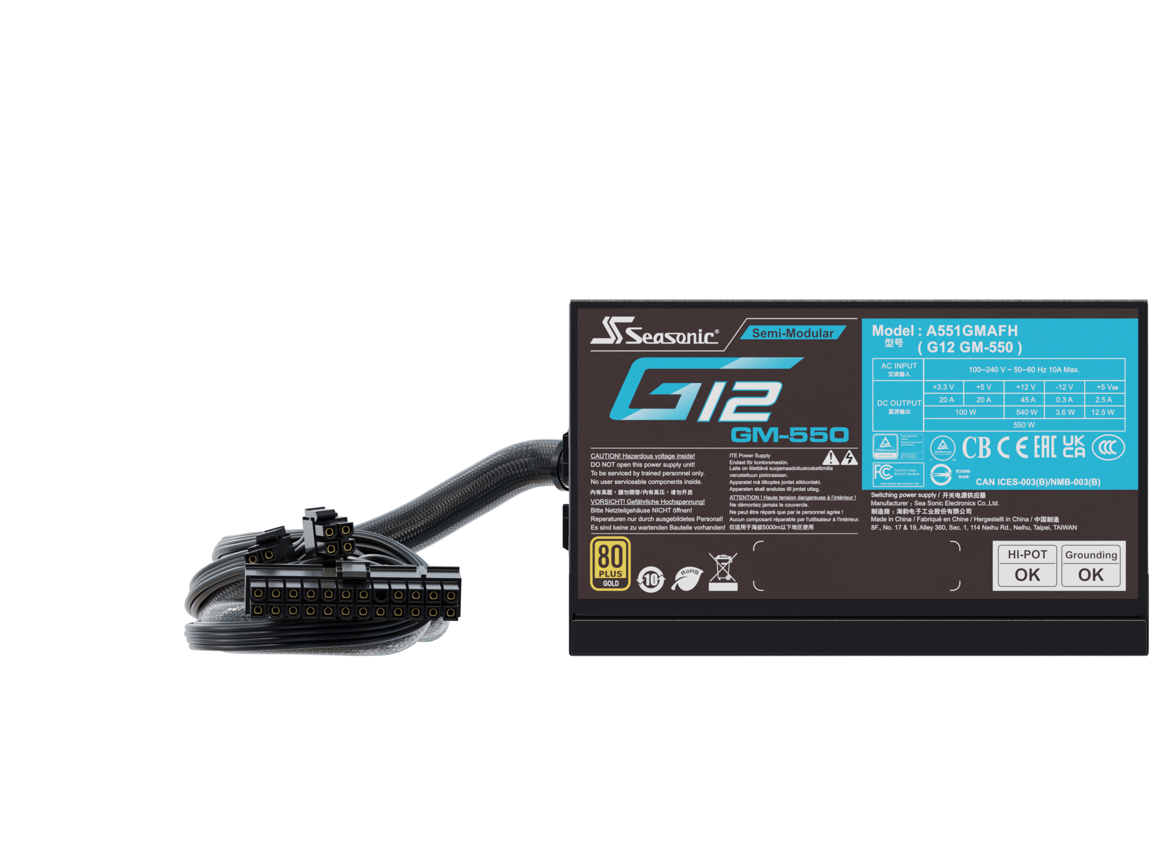 Seasonic PC-Netzteil »G12-GM-550«, (1 St.), 80+ Gold