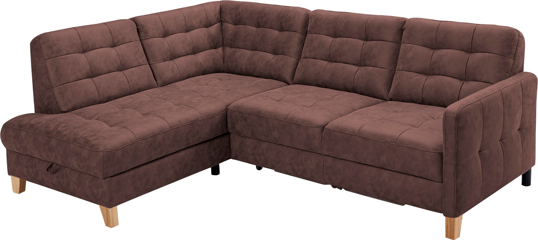 exxpo - sofa fashion Ecksofa »Elio, kompakt und komfortabel, bequem, zeitloses Design, L-Form«, wahlweise mit Bettfunktion und Bettkasten