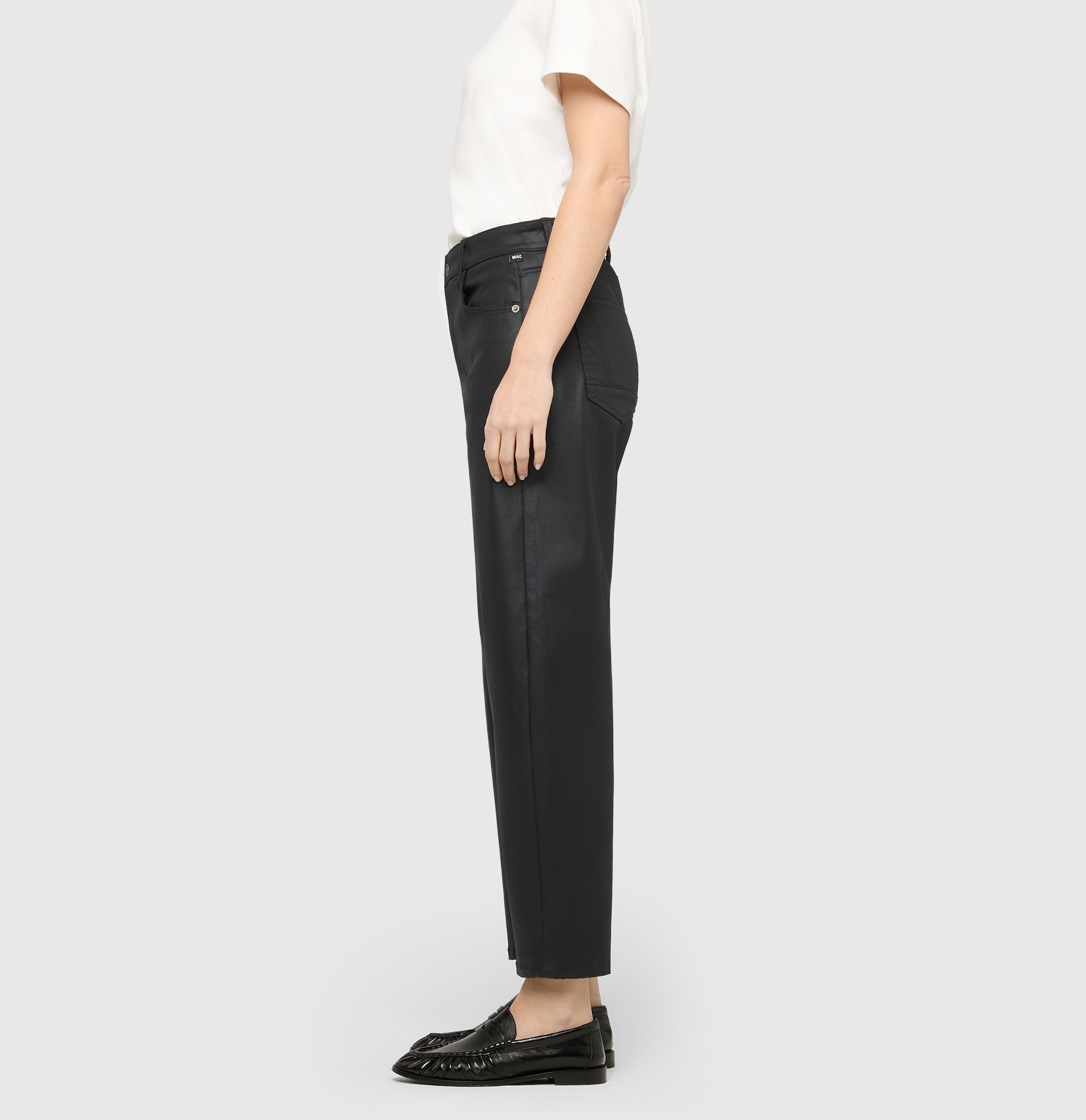 MAC Lederimitathose »Danny 2.3 coated«  Loose Fit, Barrel Leg, O-Shape