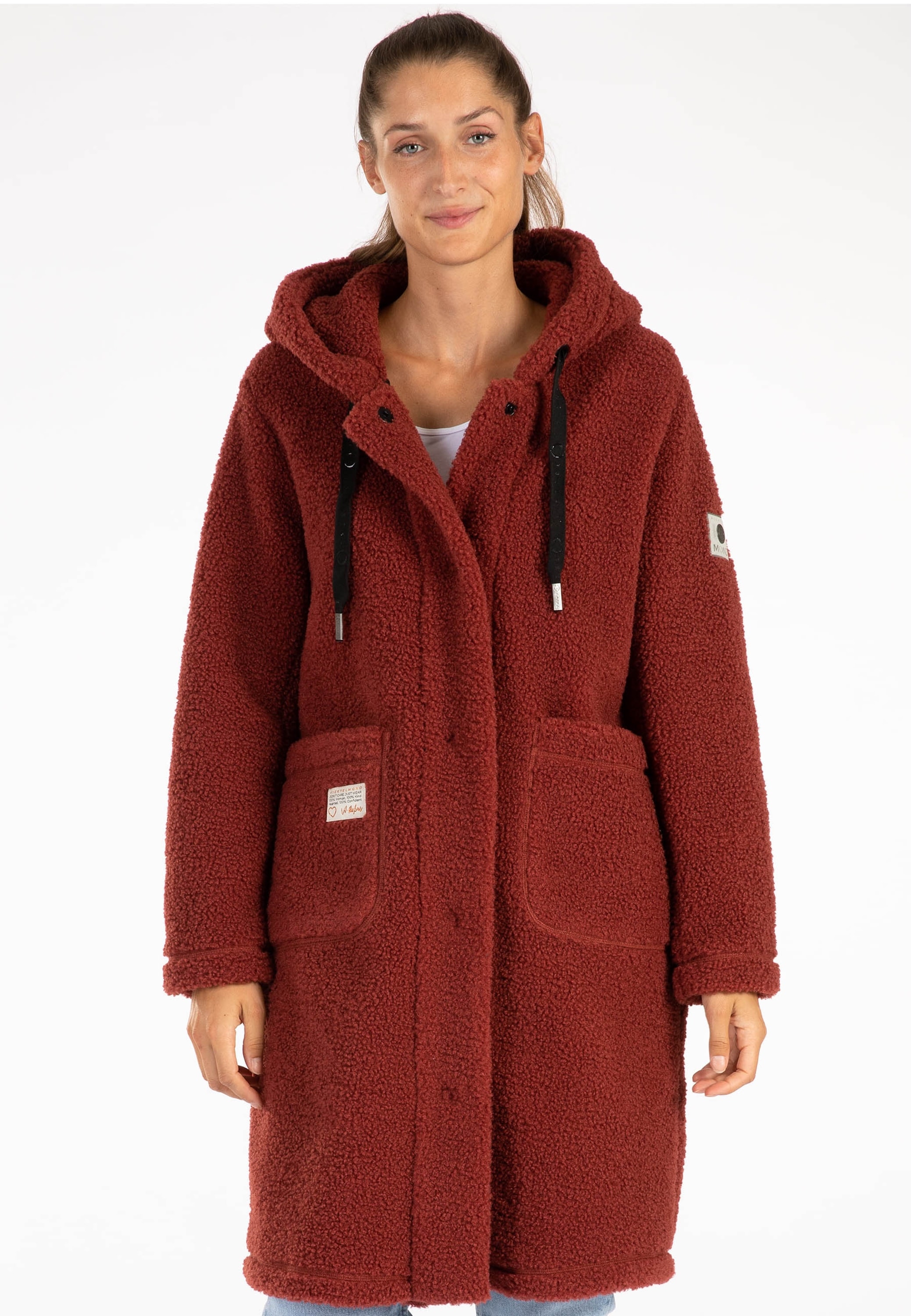 LPO Fleecejacke »SHERPA DENISE Fleecemantel« Ultra‐weiche Sherpa‐Innenausstattung