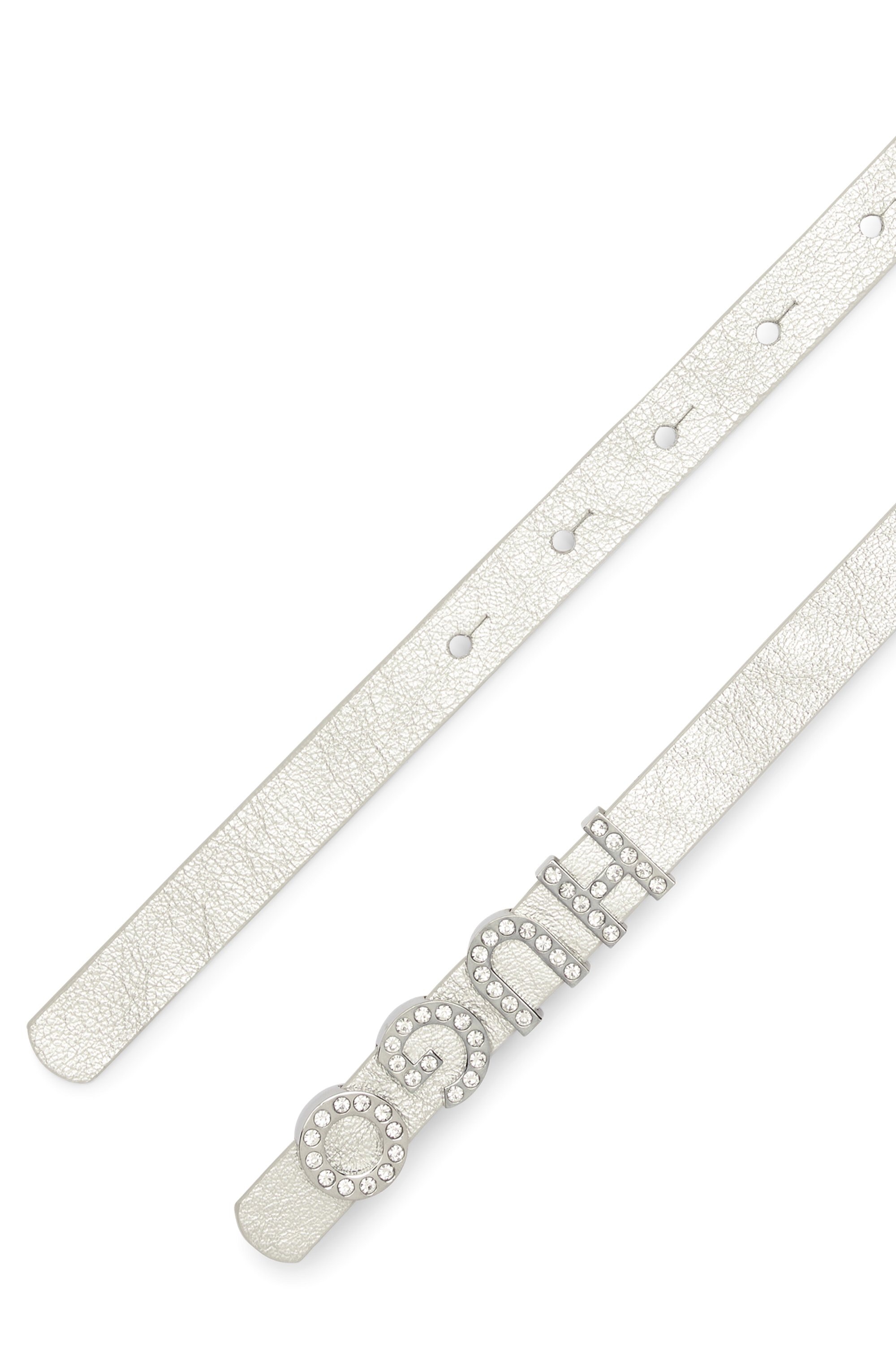 HUGO Ledergürtel »Zula-S-L Sz15« mit Ziersteinen besetzte Schließe