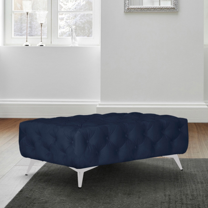 Home affaire Polsterhocker »Amaury« Chesterfield-Optik, Breite 120cm, Fußfarbe wählbar