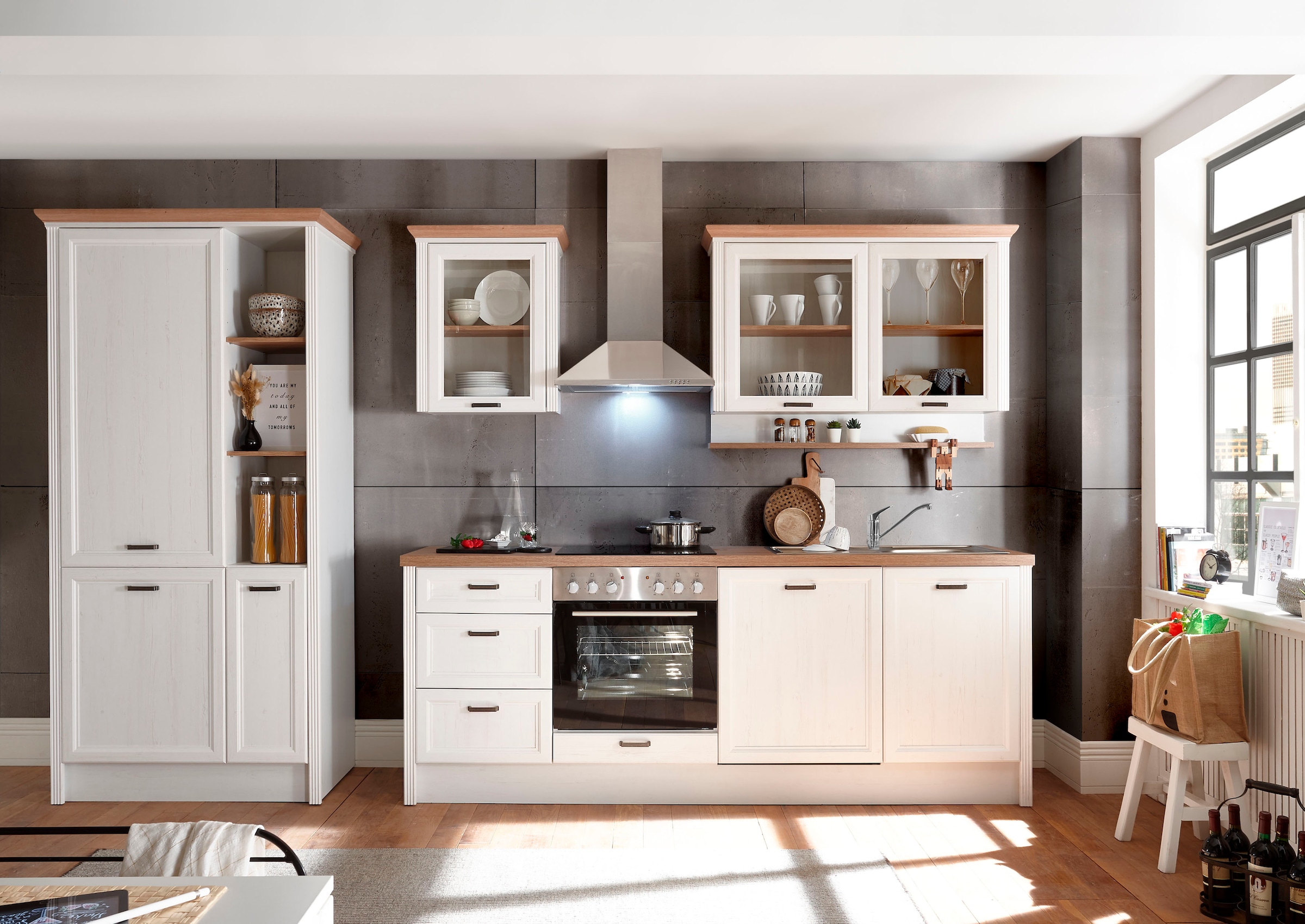 KOCHSTATION Küche »Jasmin« 340 cm breit, wahlweise mit oder ohne E-Geräte