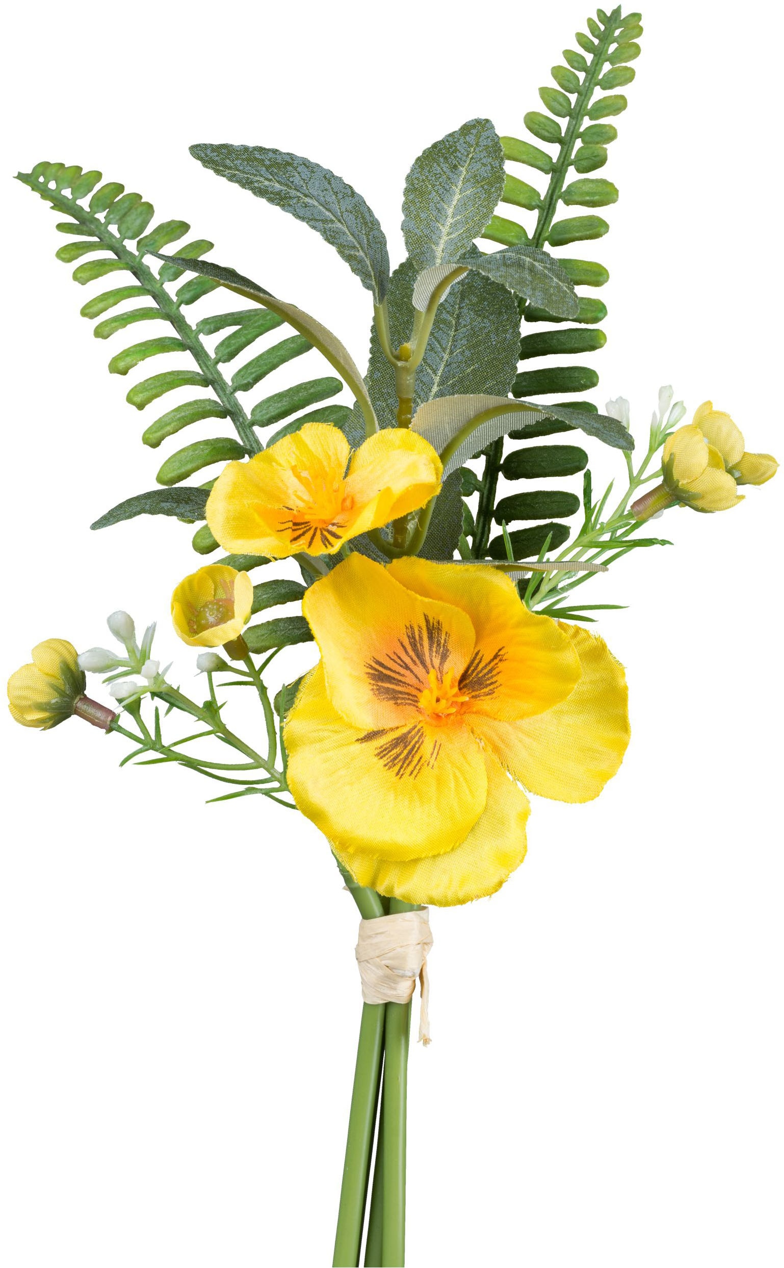 Creativ green Kunstblumenstrauß »Mix aus Stiefmütterchen und Ranunkel«, mit detailgetreuen Blüten