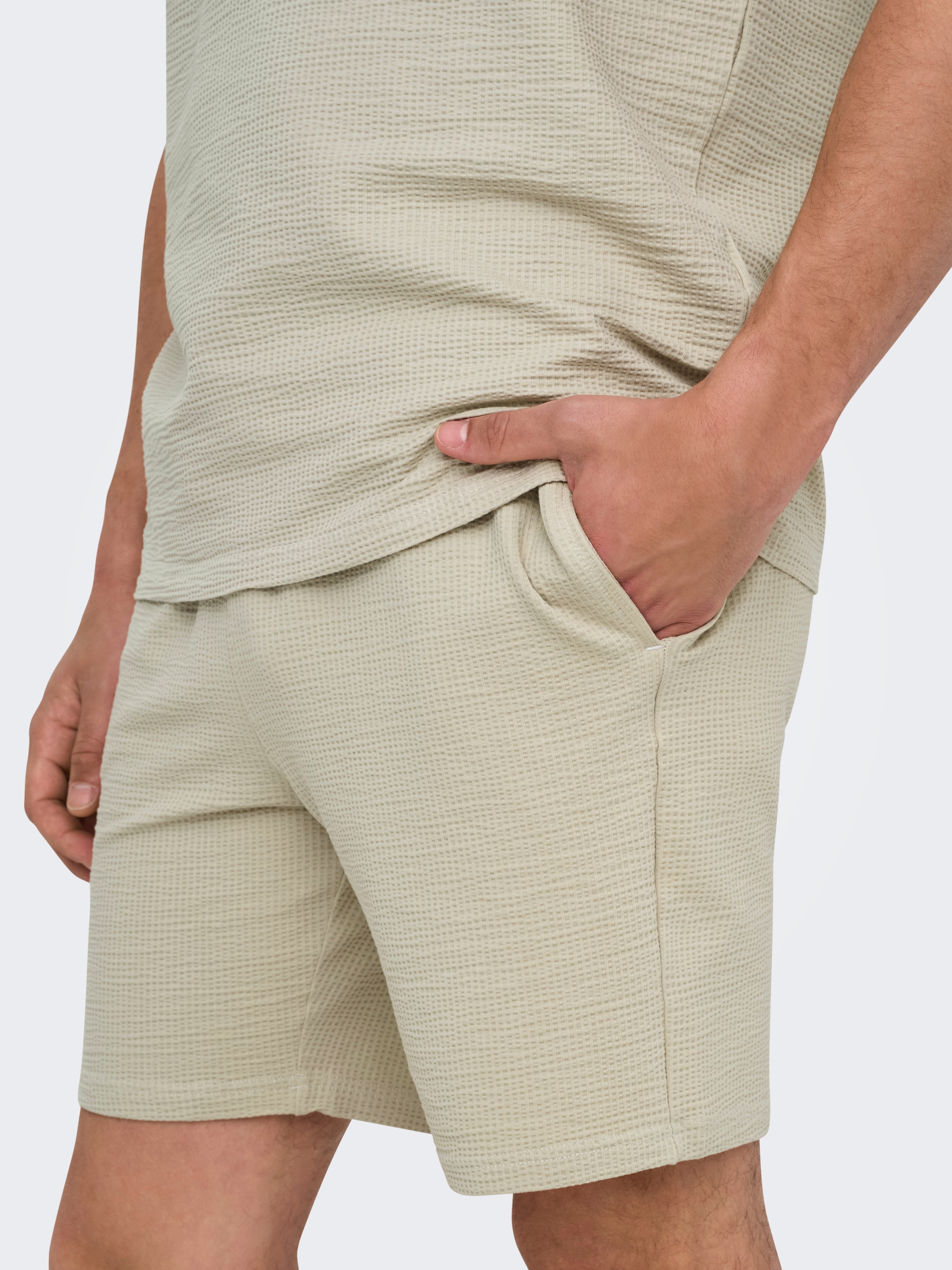 ONLY & SONS Shorts »ONSKIAN LIFE REG SEERSUCKER SHORTS NOOS«