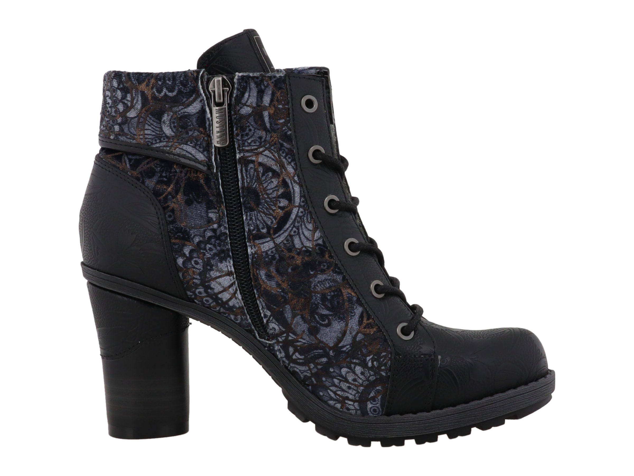 Mustang Shoes Stiefelette »Mode-Stiefel«  Blockabsatz, Schnürboots mit umschlagbarem Kragen