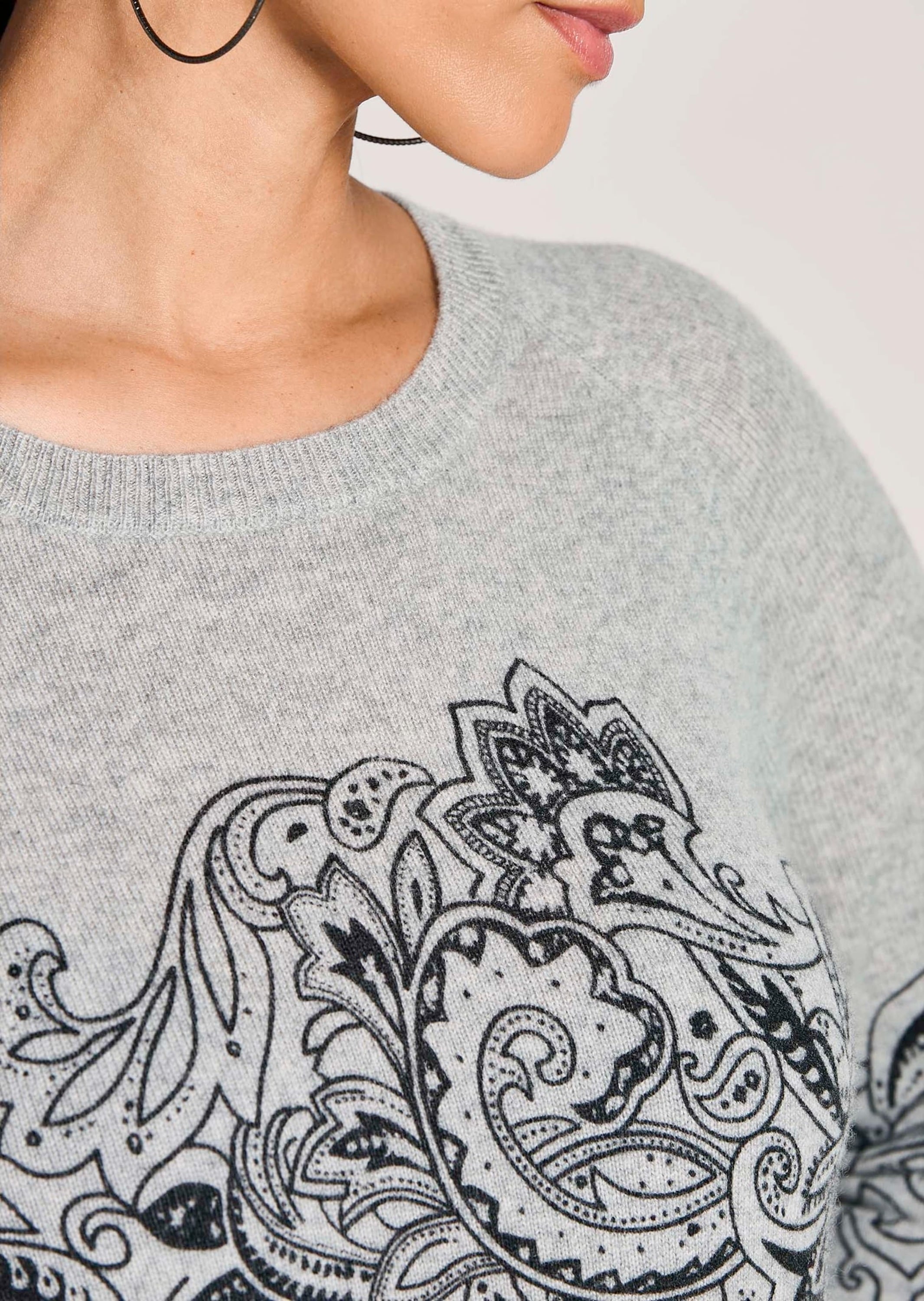 MADELEINE Longpullover »Kaschmirpullover Kaschmirpullover mit einzigartigem Print« Wertvoller Druck auf Kaschmir