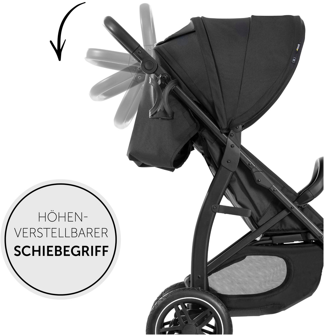 Hauck Kinder-Buggy »Rapid 4D Air, black«, mit verlängerbarem 3-Zonen Verdeck