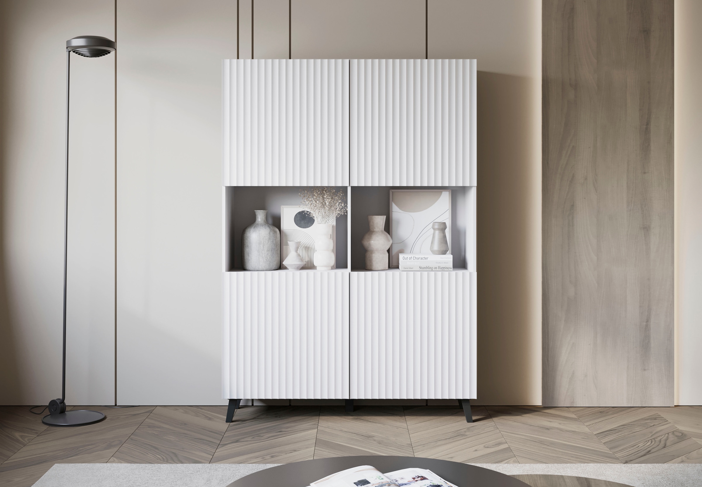 INOSIGN Highboard »PHUKET«, (1 St.), Moderne Hochkommode ohne Griffe mit 10 Fächern, Breite 120 cm